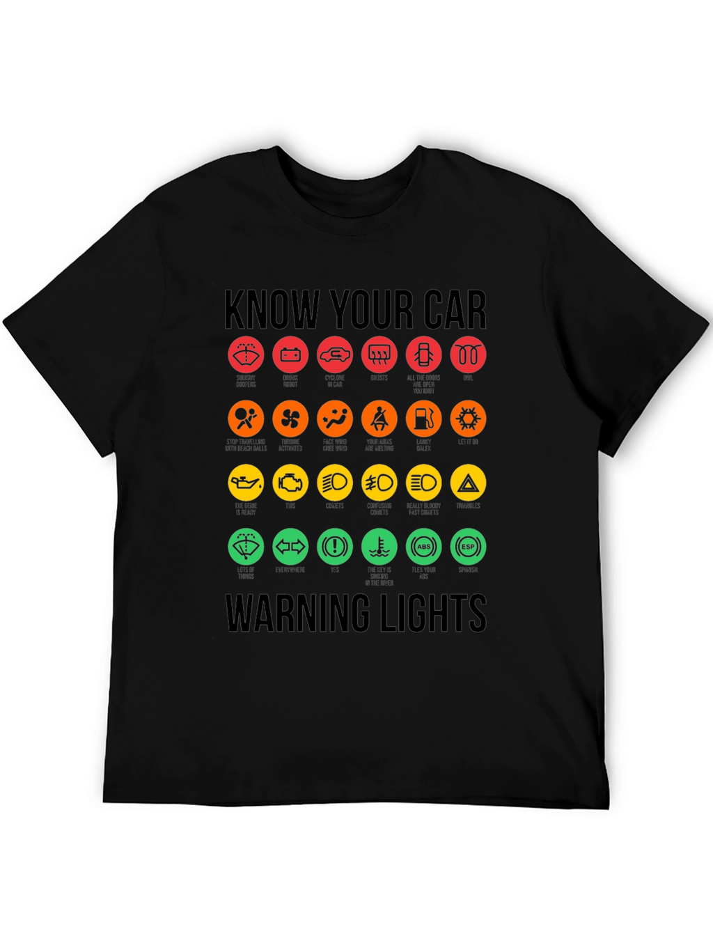 Know Your Car Warning Lights Graphic Tee