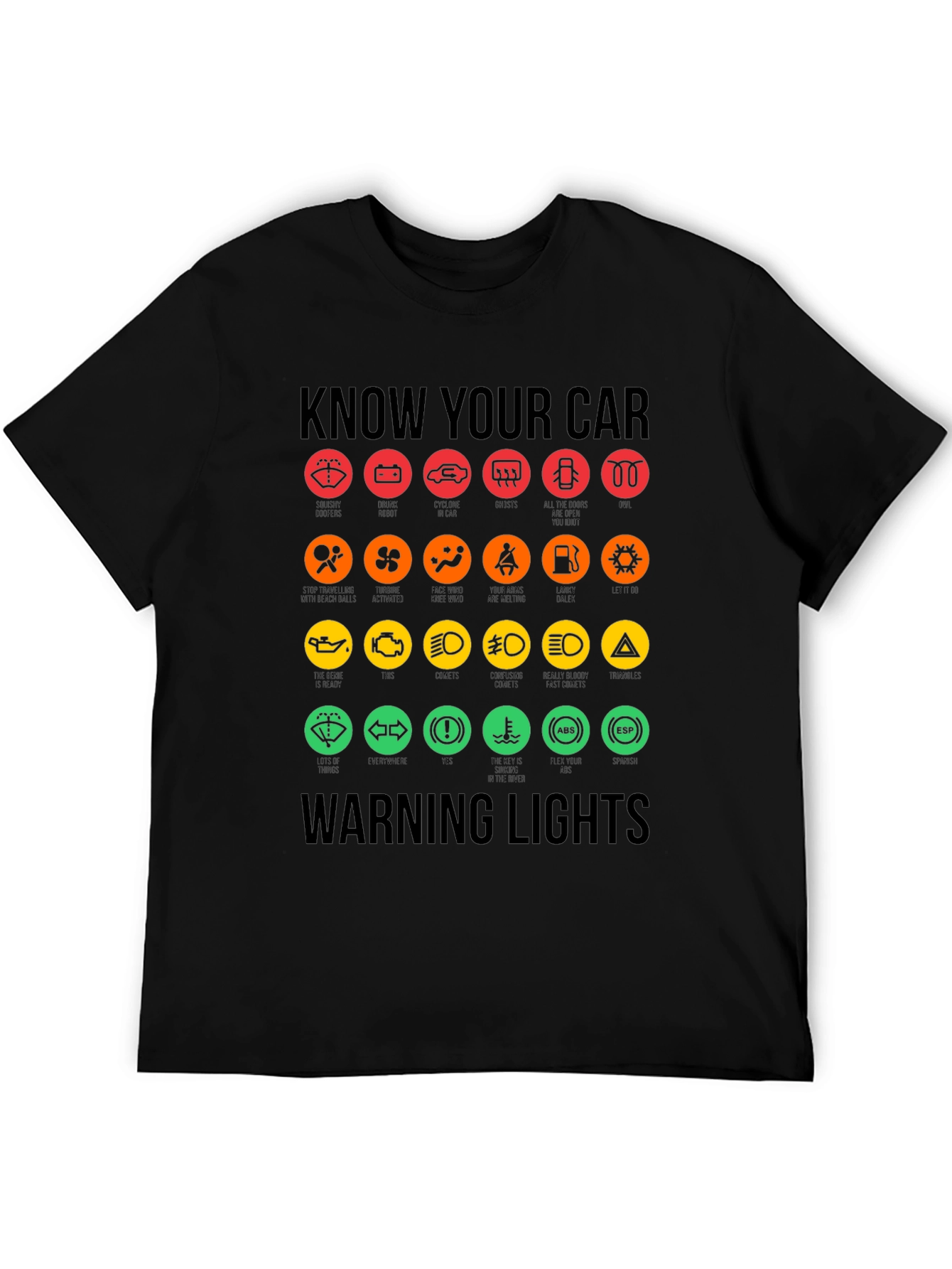 Know Your Car Warning Lights Graphic Tee