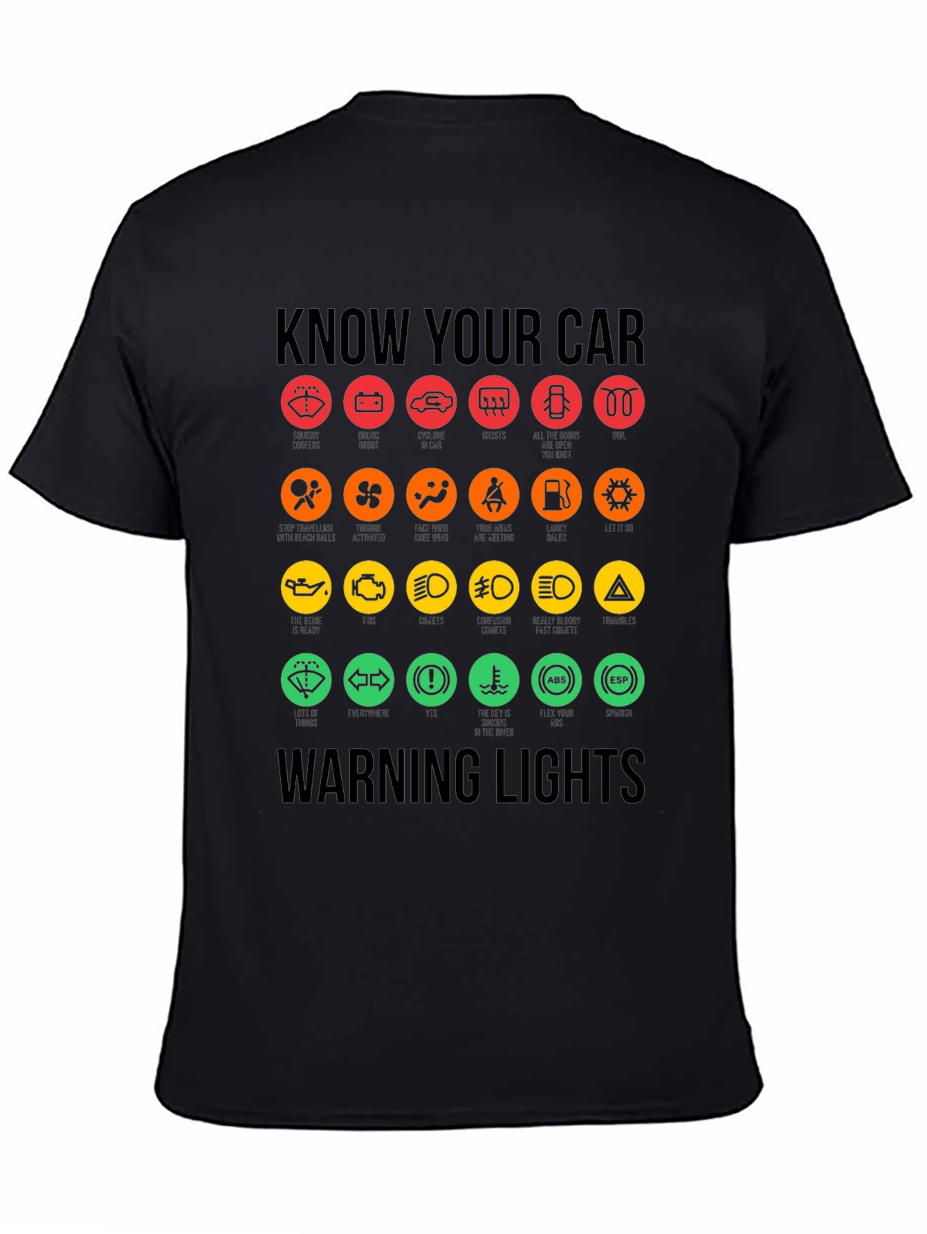 Know Your Car Warning Lights Graphic Tee