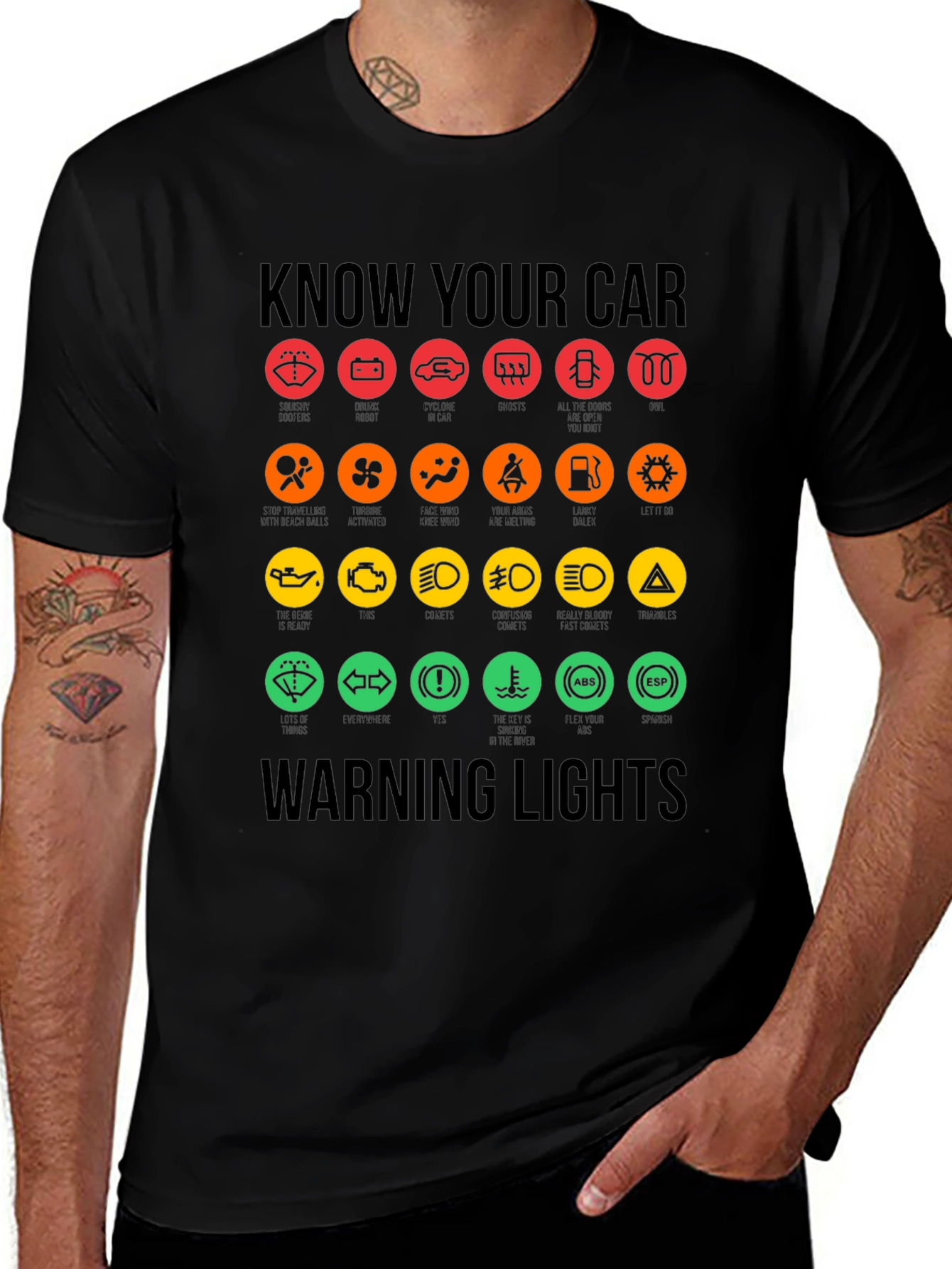 Know Your Car Warning Lights Graphic Tee