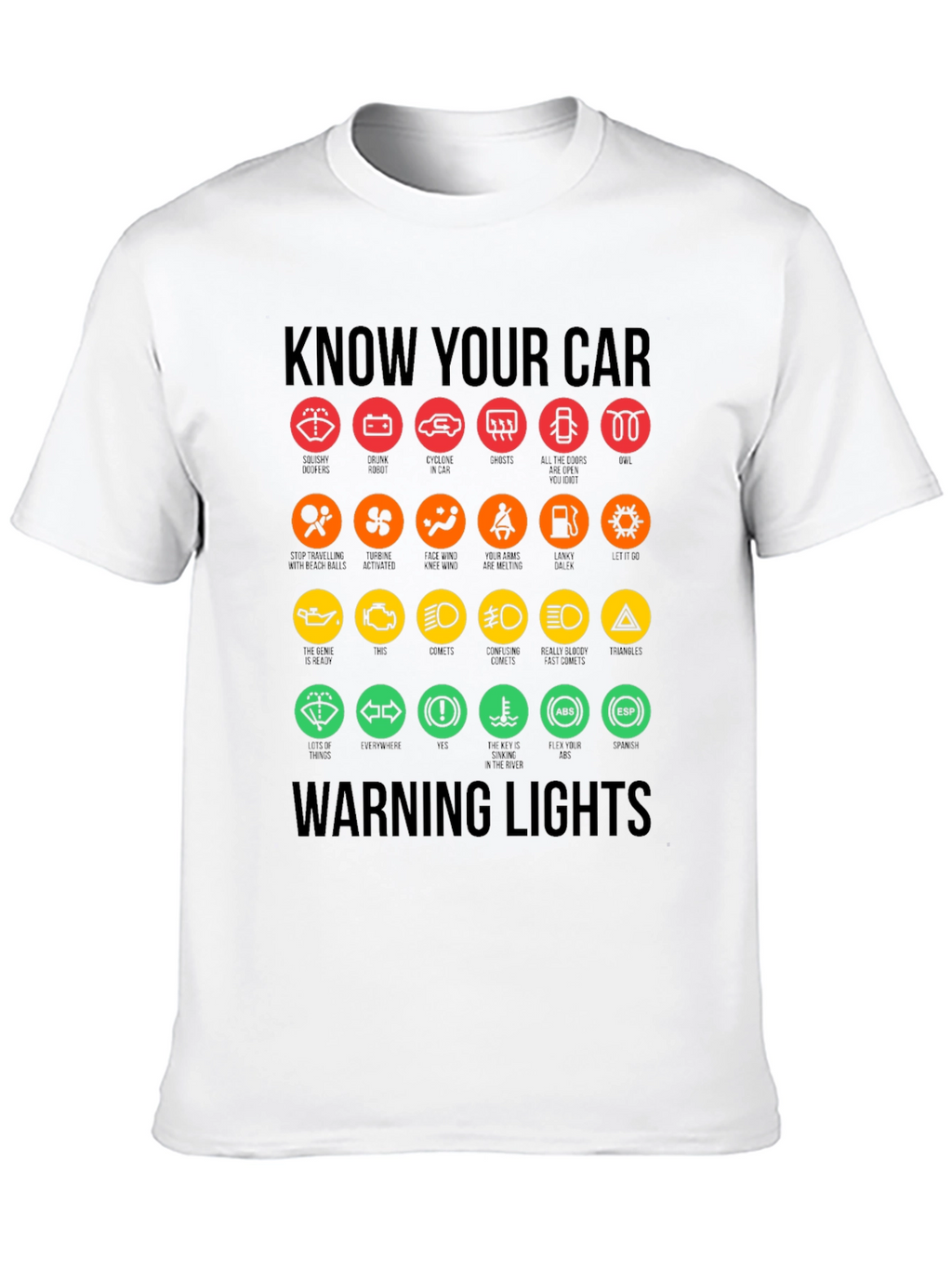 Know Your Car Warning Lights Graphic Tee