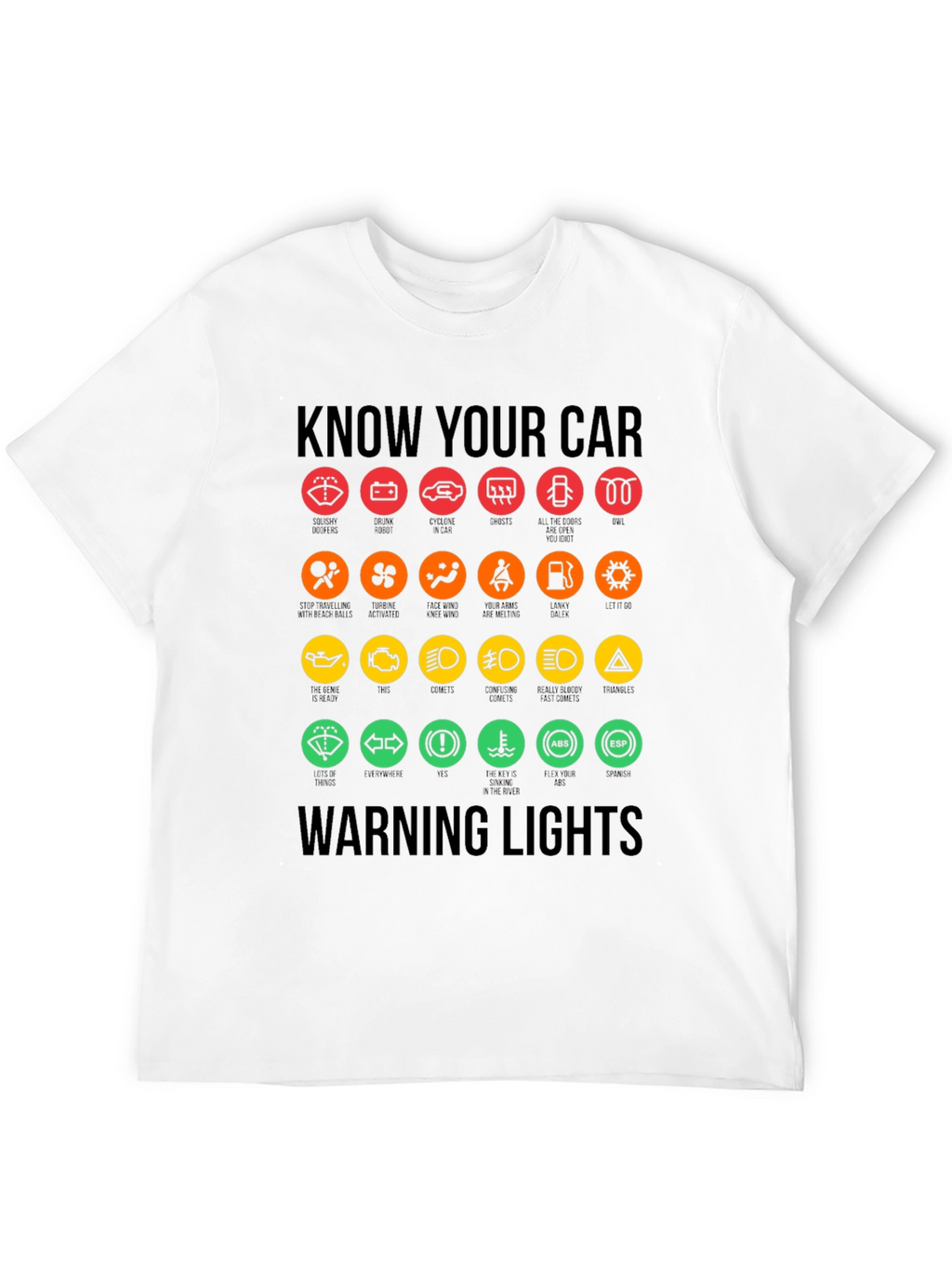 Know Your Car Warning Lights Graphic Tee