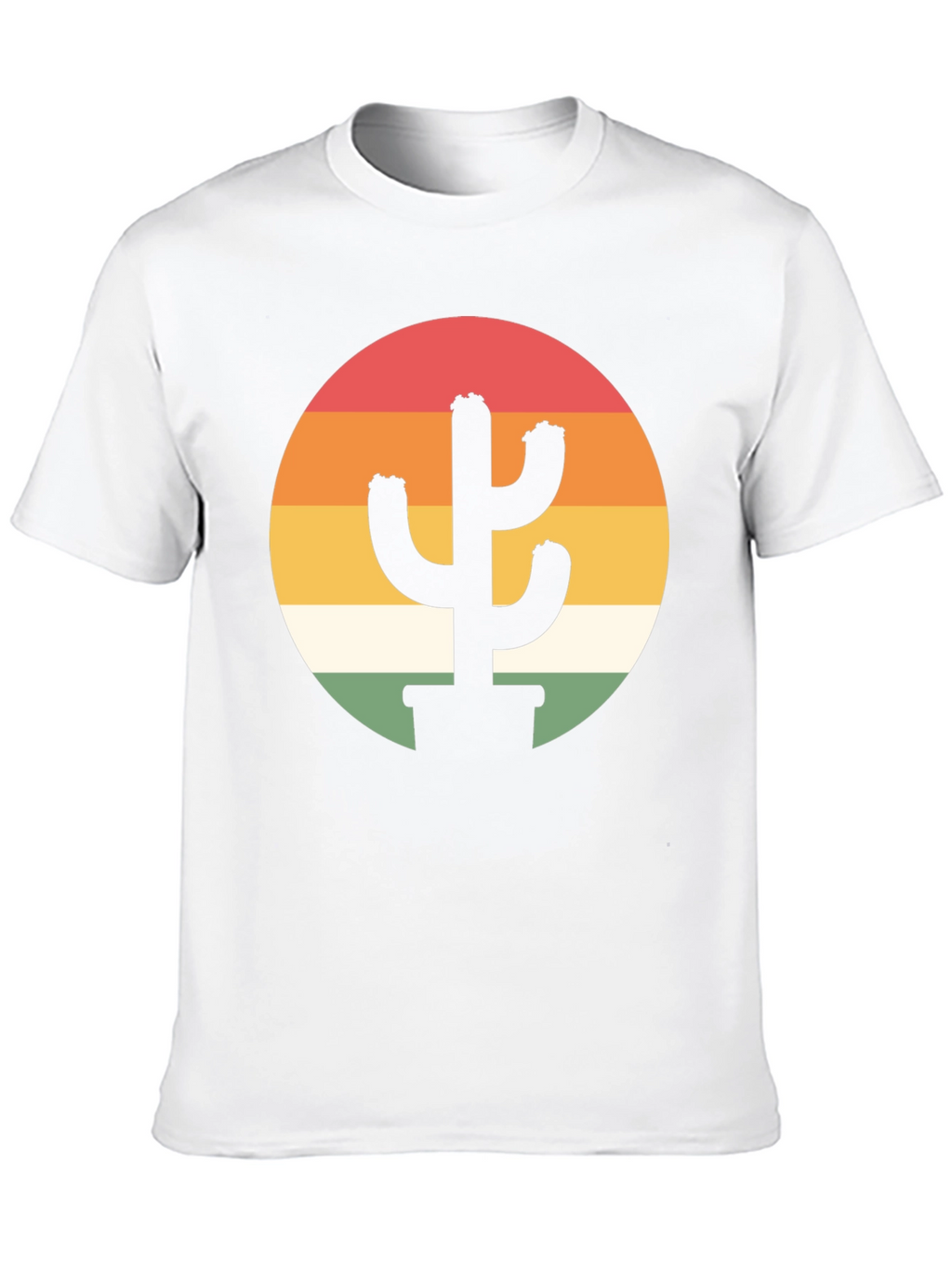 Retro Cactus Sunset Graphic Tee - Black