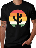 Retro Cactus Sunset Graphic Tee - Black