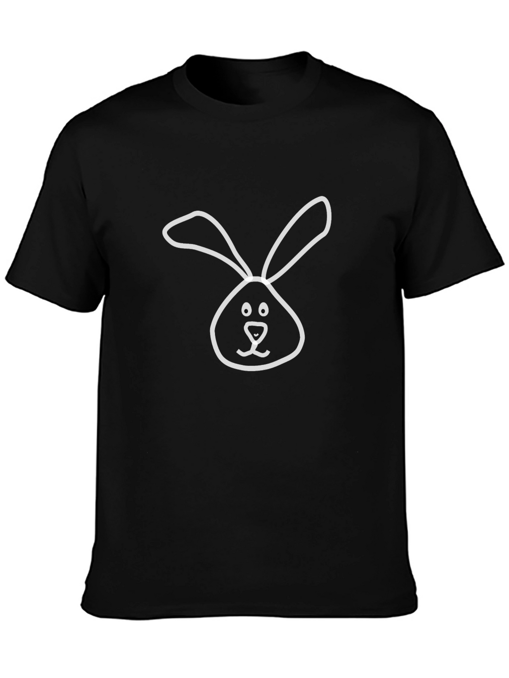 Black T-Shirt with Cute Bunny Print