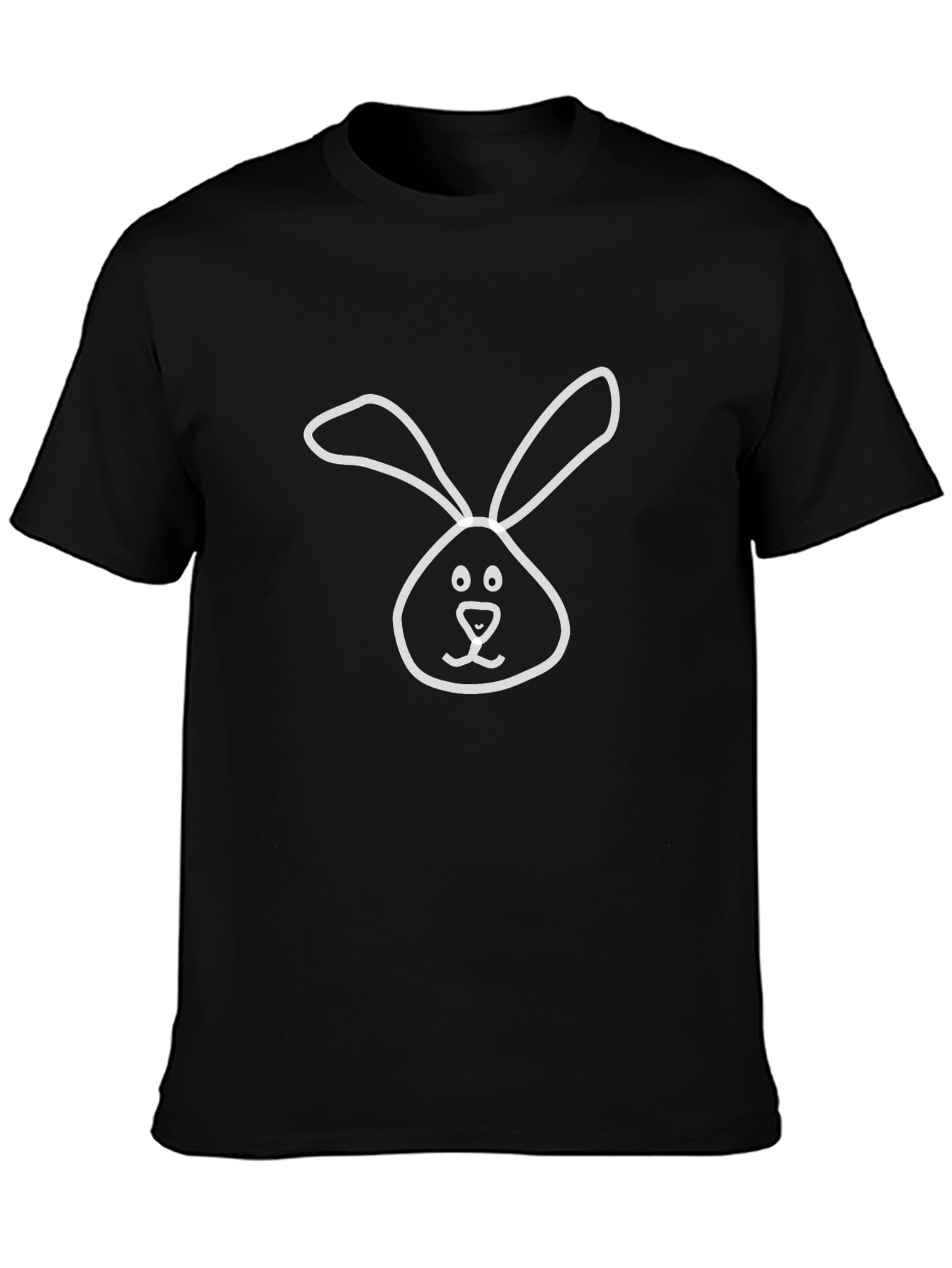 Black T-Shirt with Cute Bunny Print