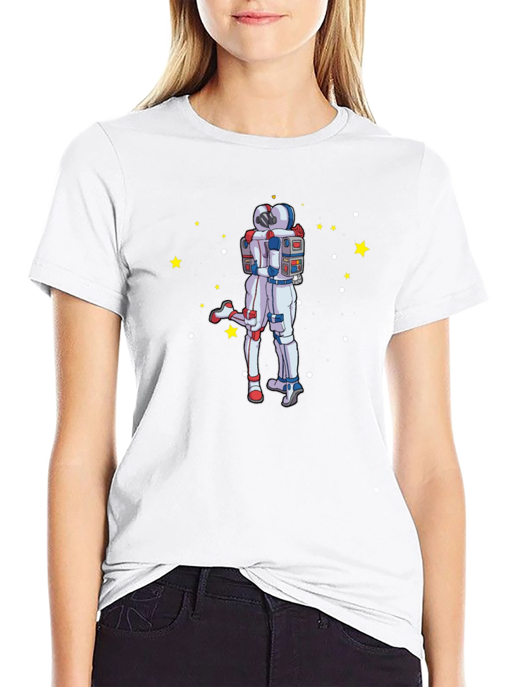 Astronaut Hug Graphic T-Shirt - Space Lovers Tee