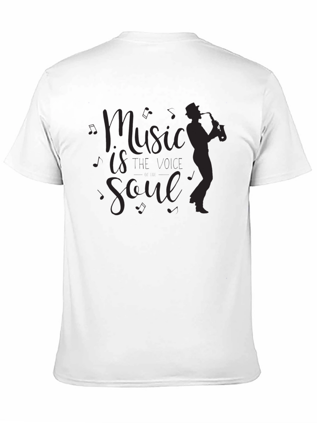 Music is Soul Graphic Tee - Black Cotton T-Shirt