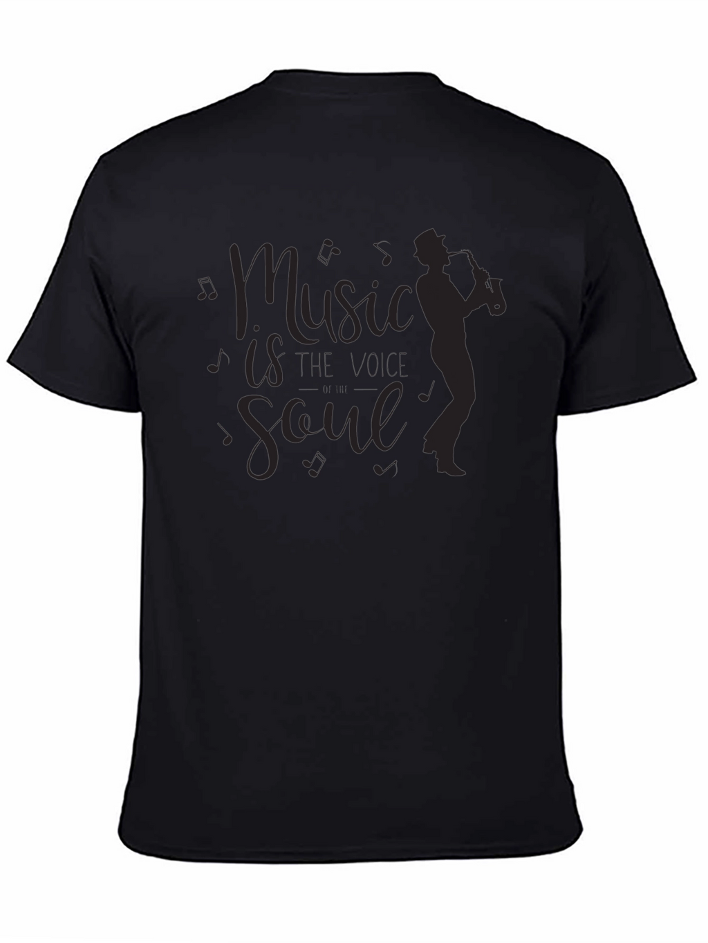 Music is Soul Graphic Tee - Black Cotton T-Shirt