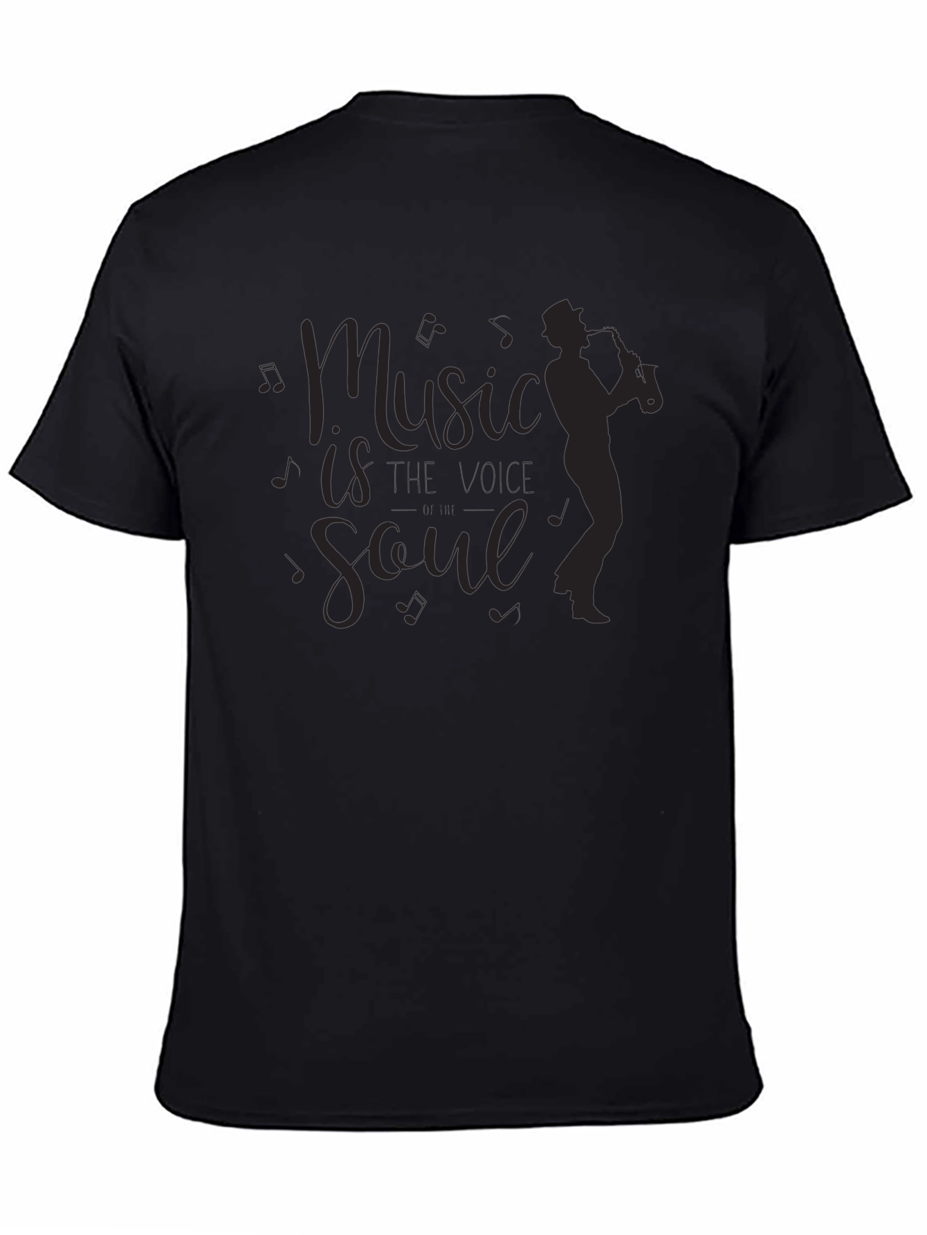 Music is Soul Graphic Tee - Black Cotton T-Shirt