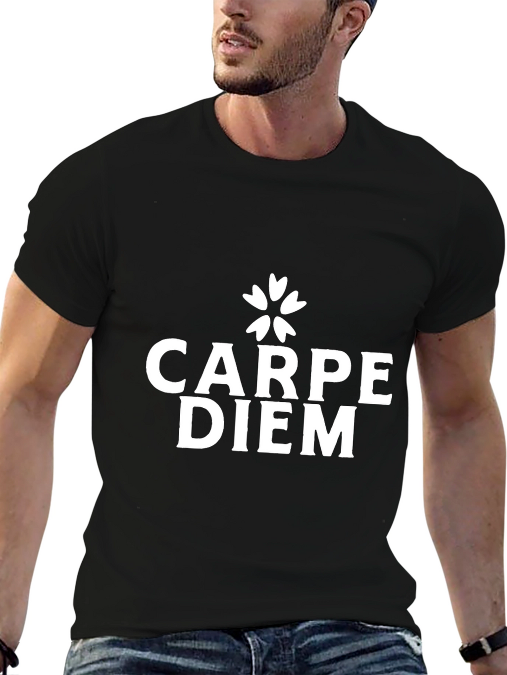 Carpe Diem Black Graphic T-Shirt