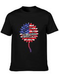 Patriotic Sunflower T-Shirt - USA Flag Design