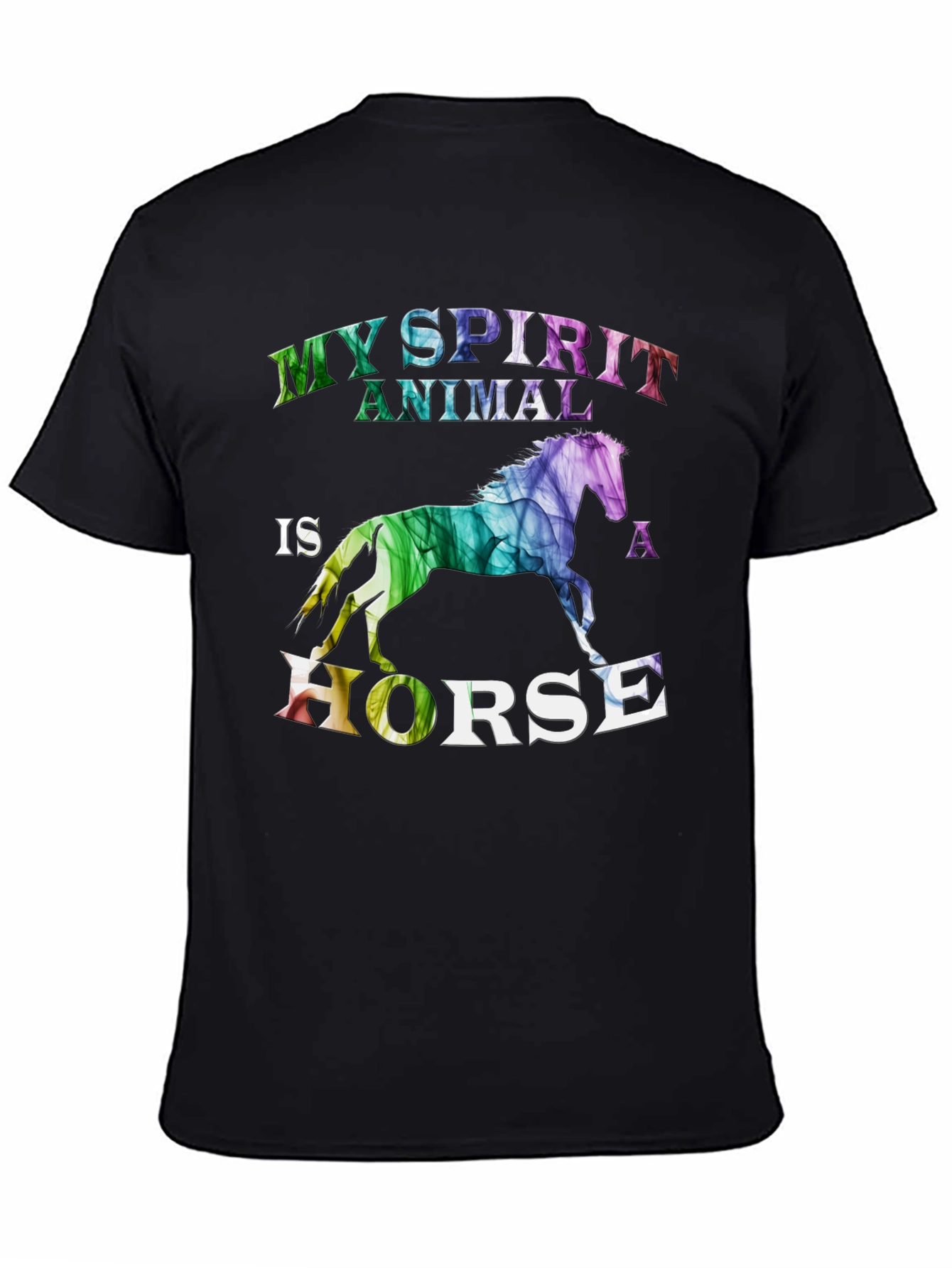 My Spirit Animal is a Horse Black Graphic Tee