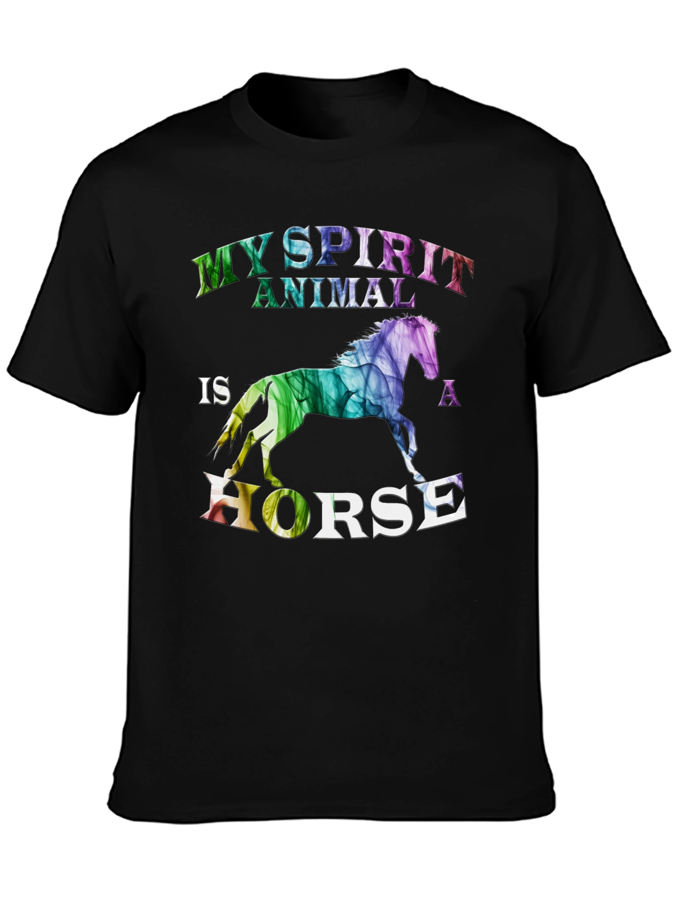 My Spirit Animal is a Horse Black Graphic Tee