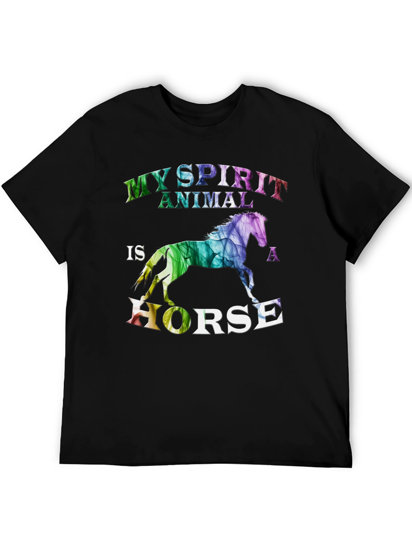 My Spirit Animal is a Horse Black Graphic Tee