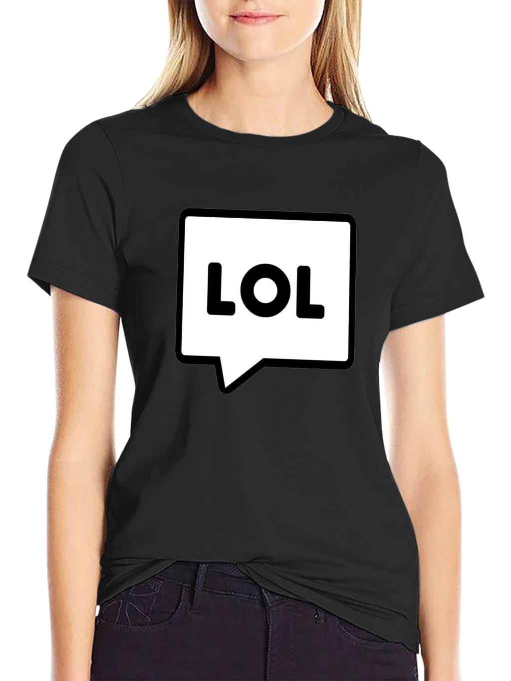 LOL Speech Bubble Black T-Shirt