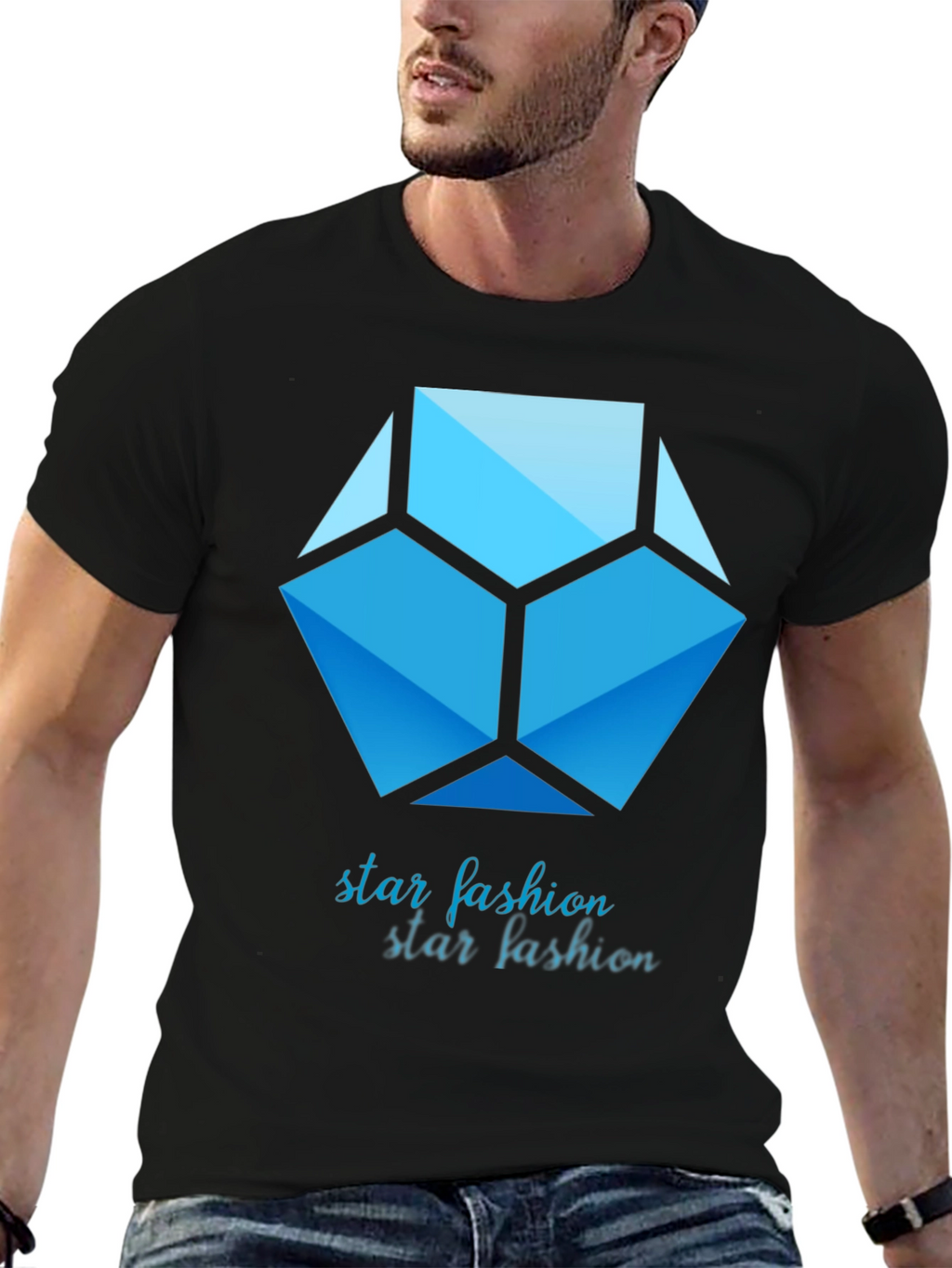 Geometric Star Fashion Graphic Print Tee
