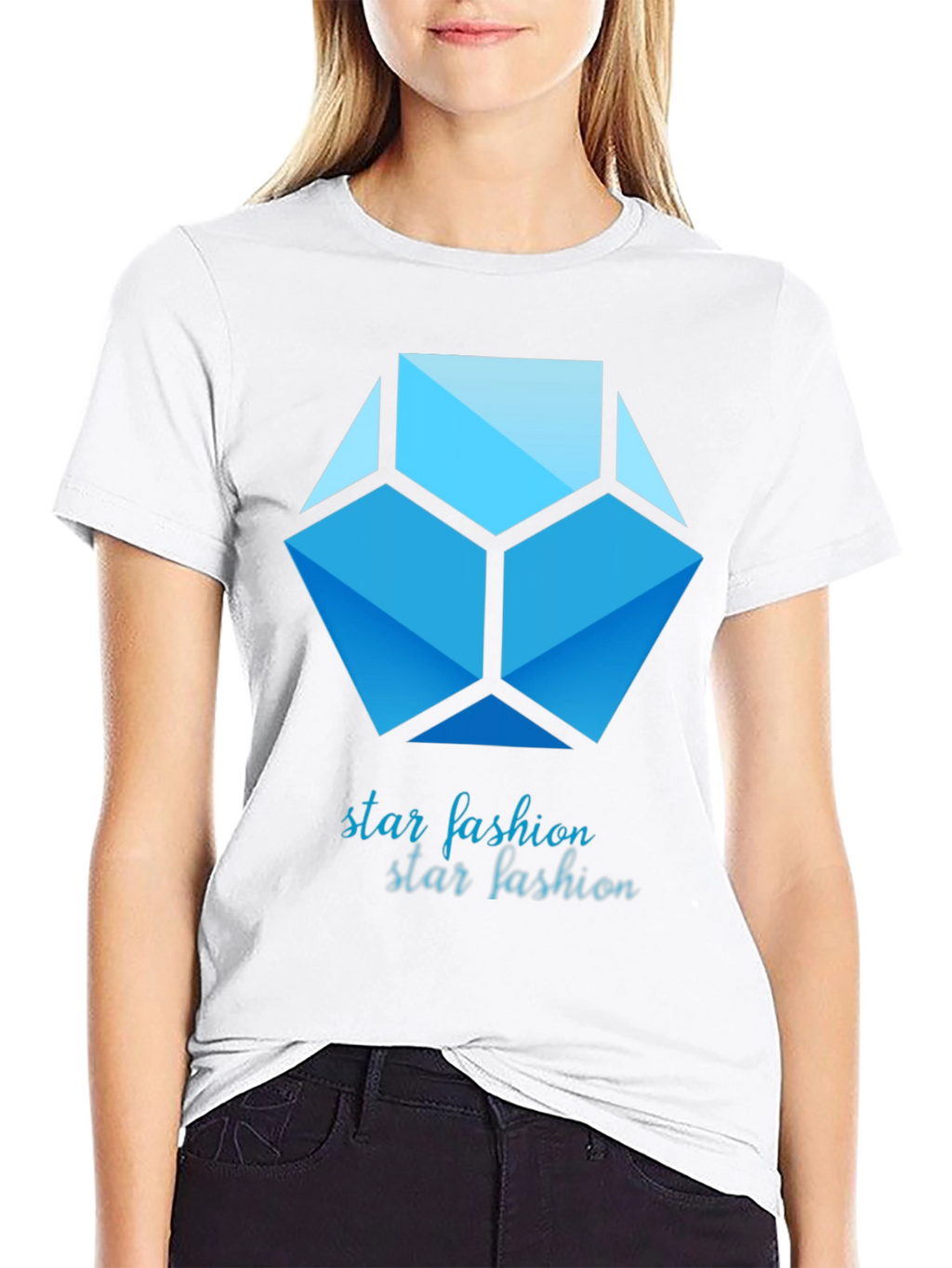 Geometric Star Fashion Graphic Print Tee