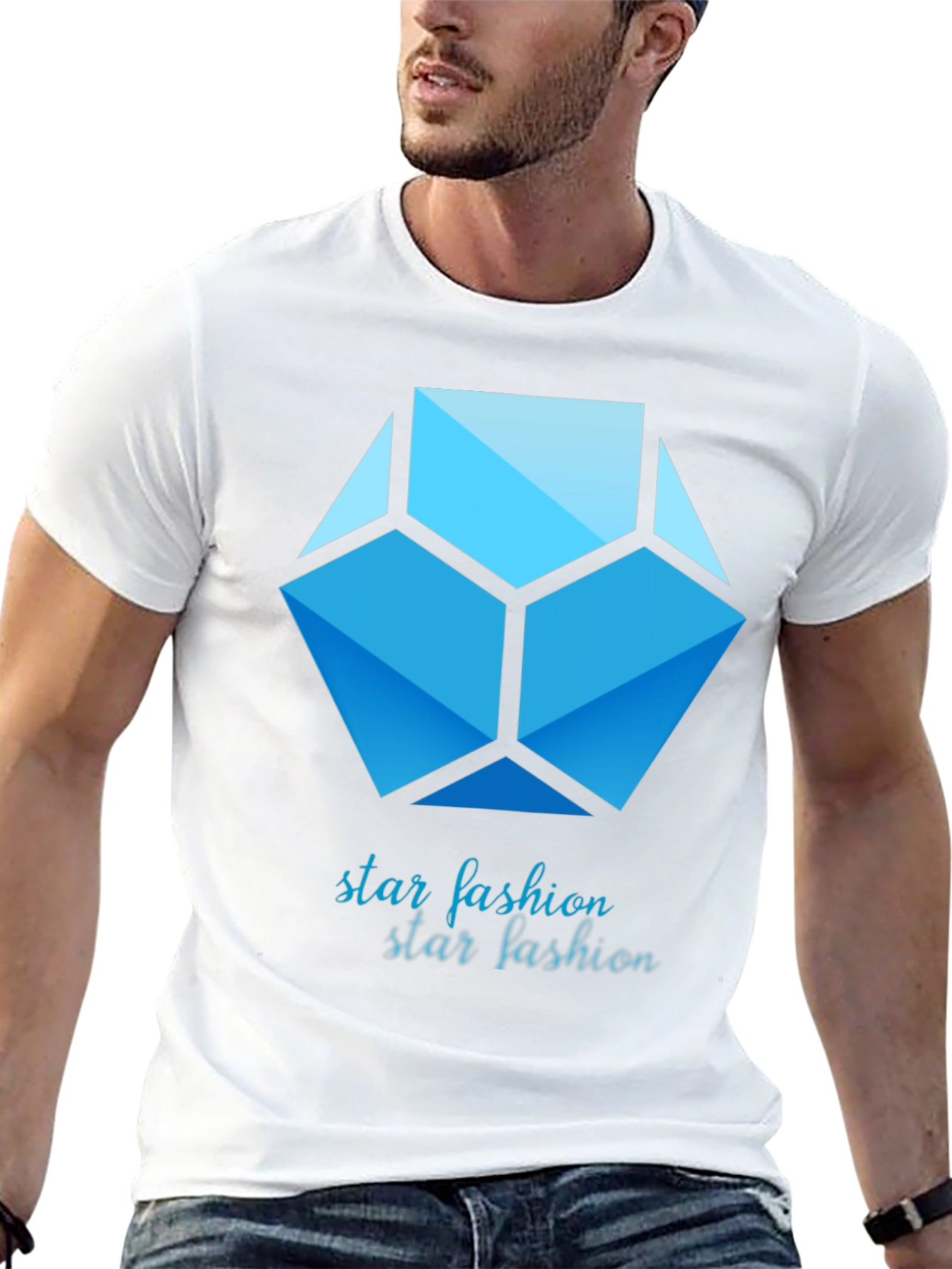 Geometric Star Fashion Graphic Print Tee