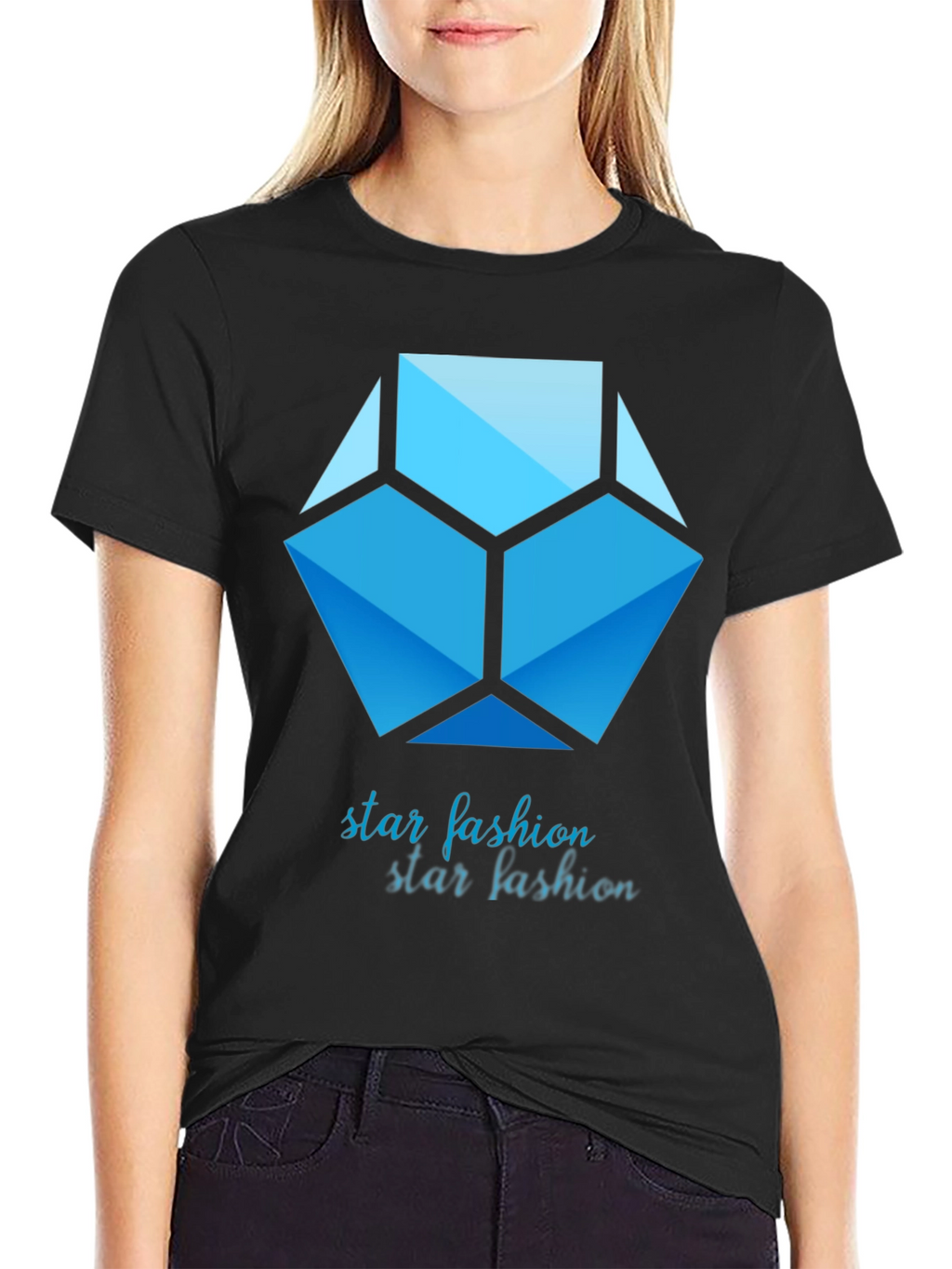 Geometric Star Fashion Graphic Print Tee