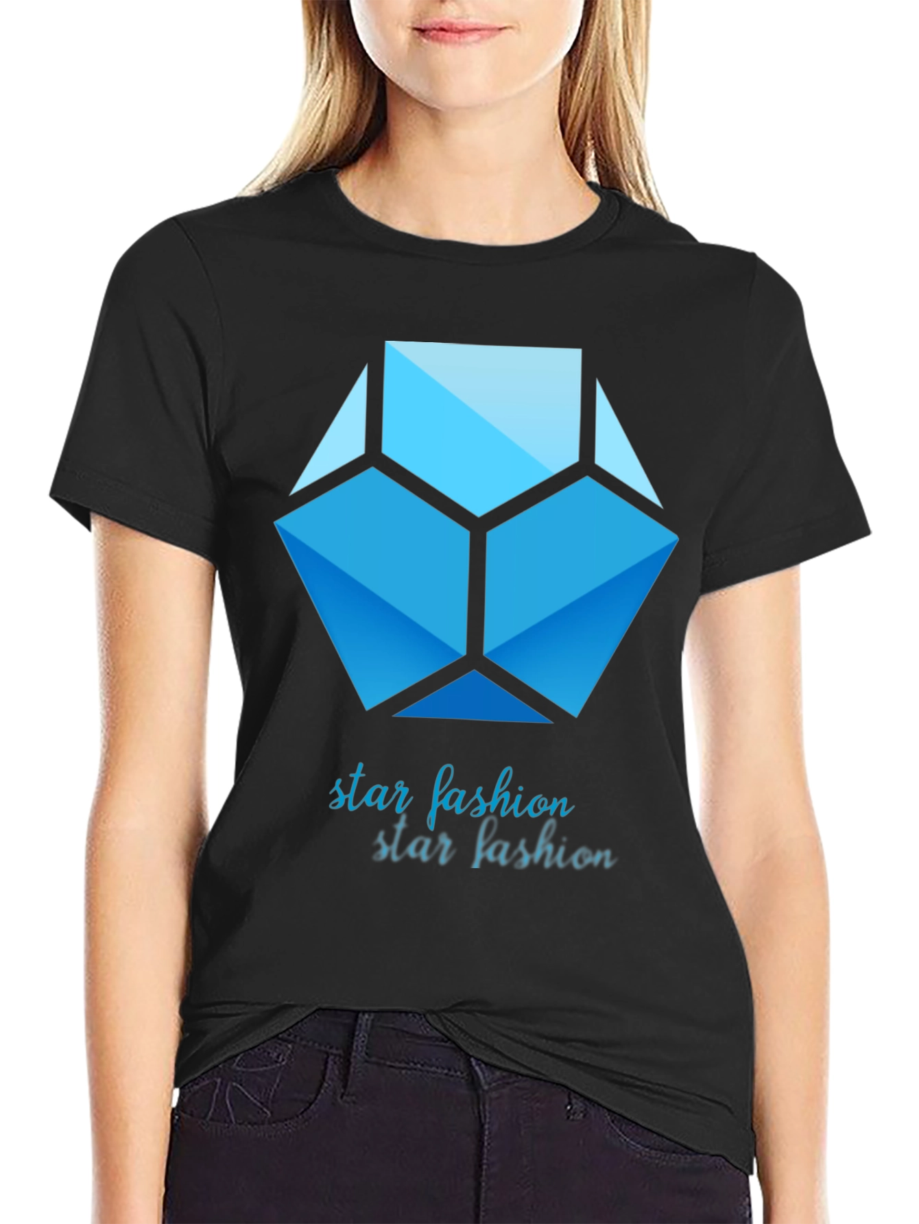 Geometric Star Fashion Graphic Print Tee