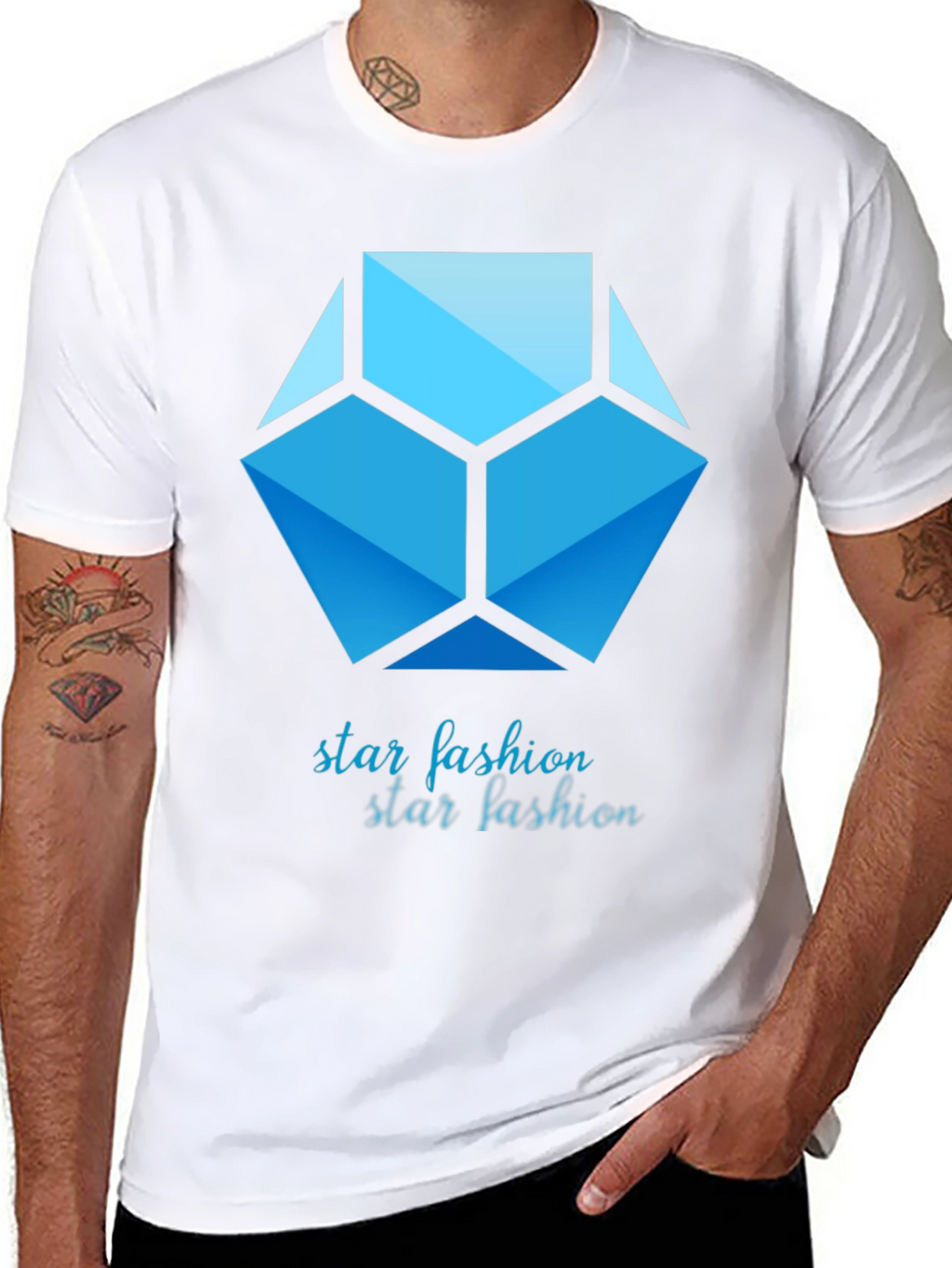Geometric Star Fashion Graphic Print Tee