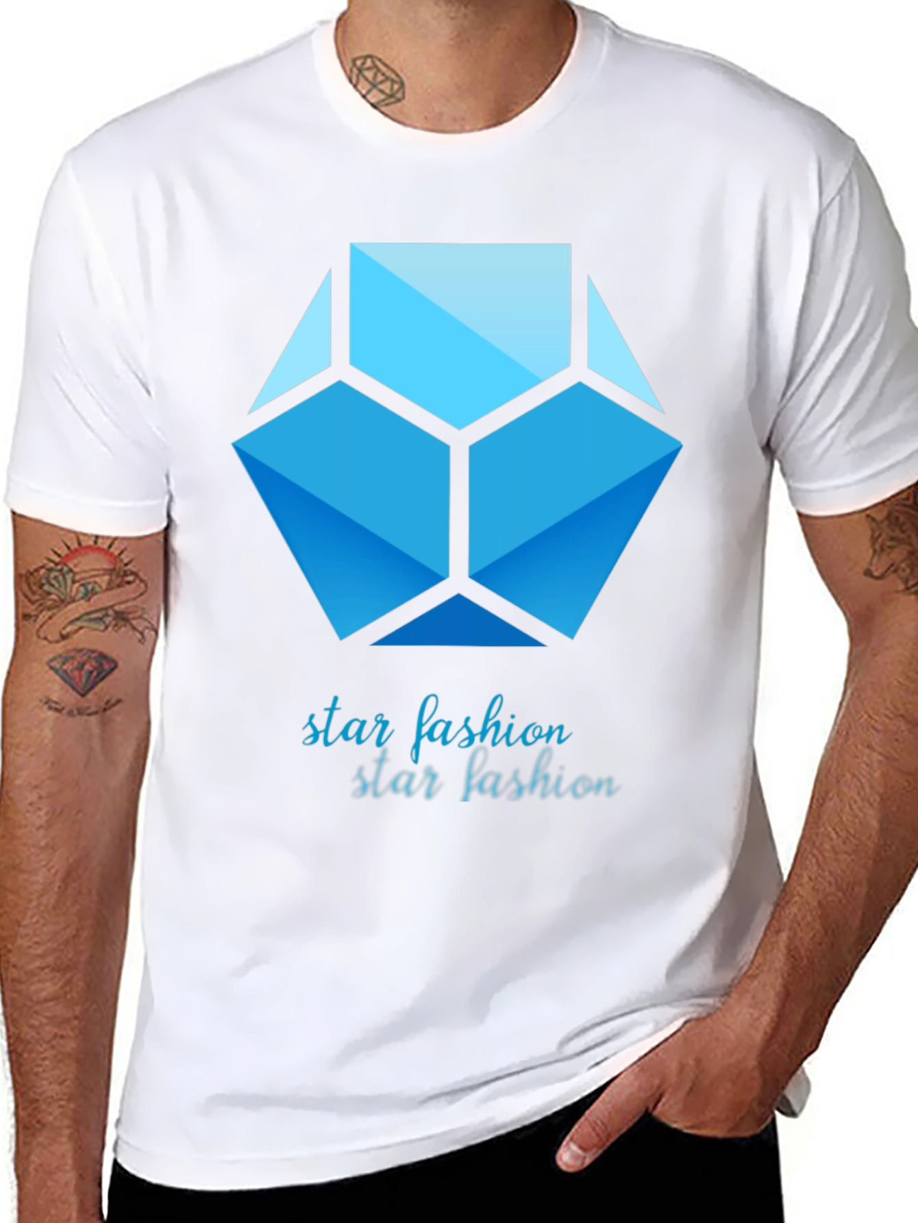 Geometric Star Fashion Graphic Print Tee