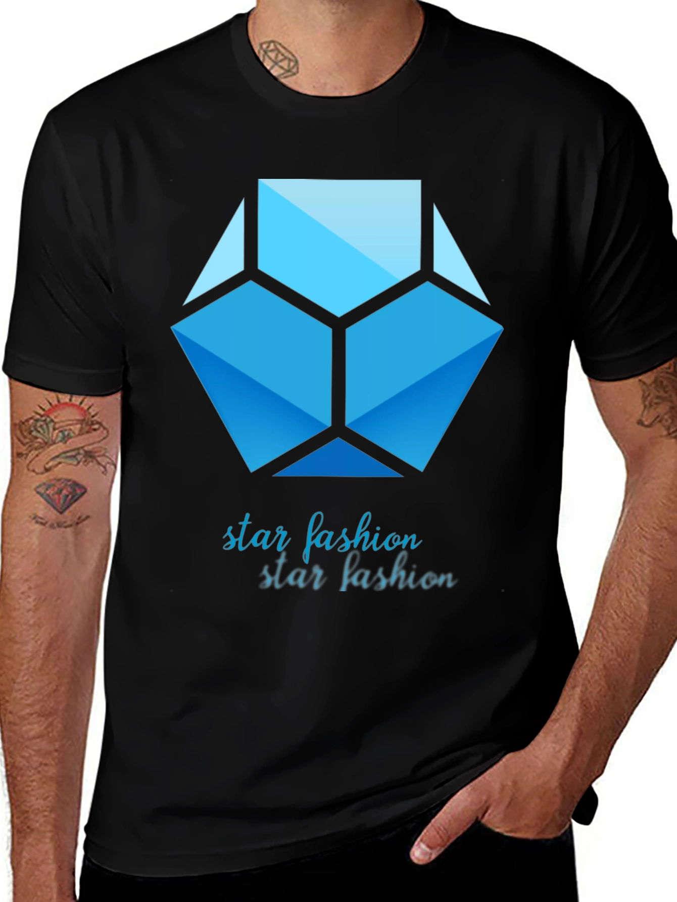 Geometric Star Fashion Graphic Print Tee