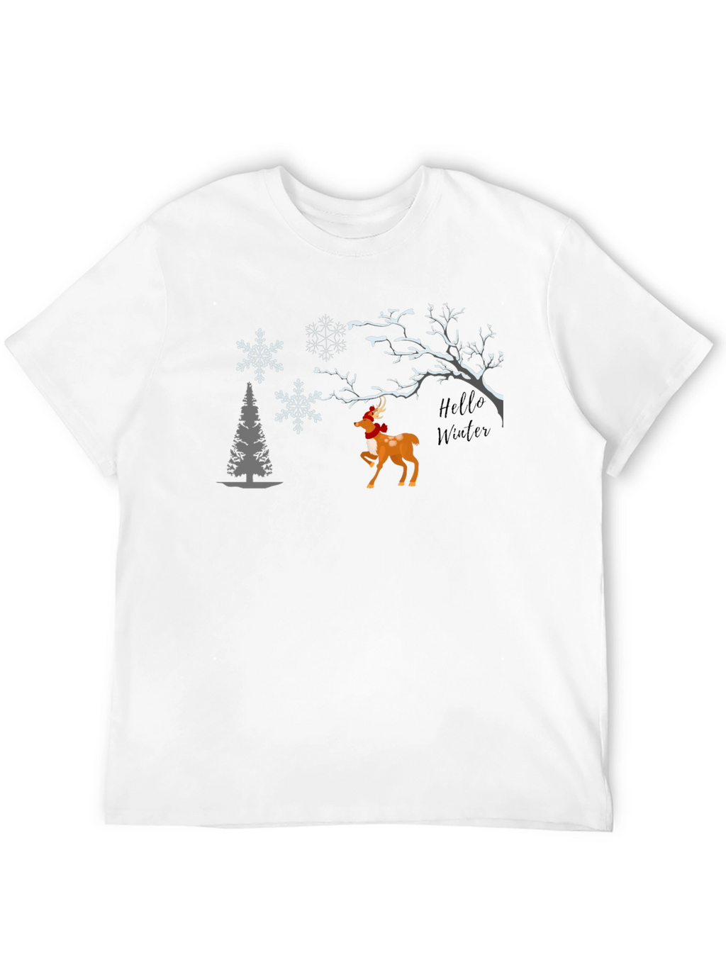 Winter Deer Graphic Tee - Festive Season Comfort