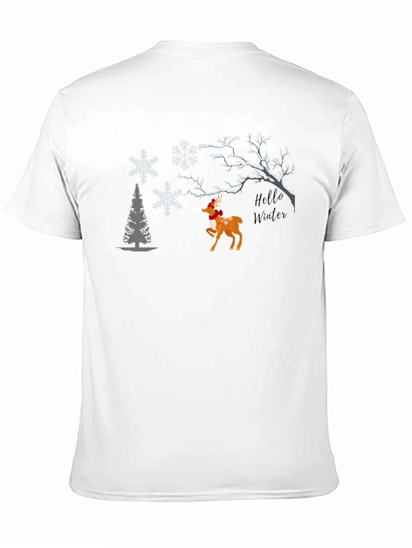 Winter Deer Graphic Tee - Festive Season Comfort