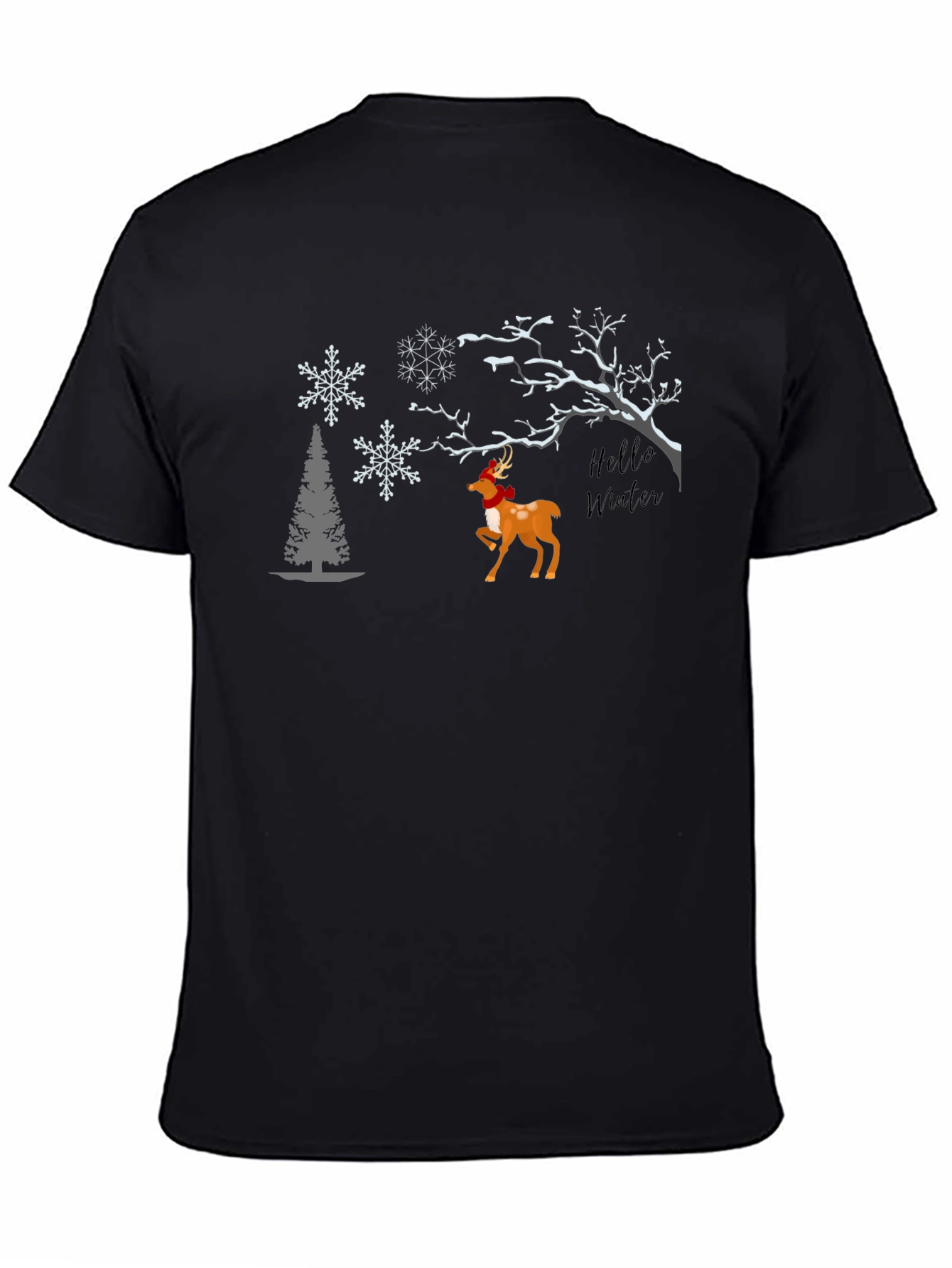 Winter Deer Graphic Tee - Festive Season Comfort