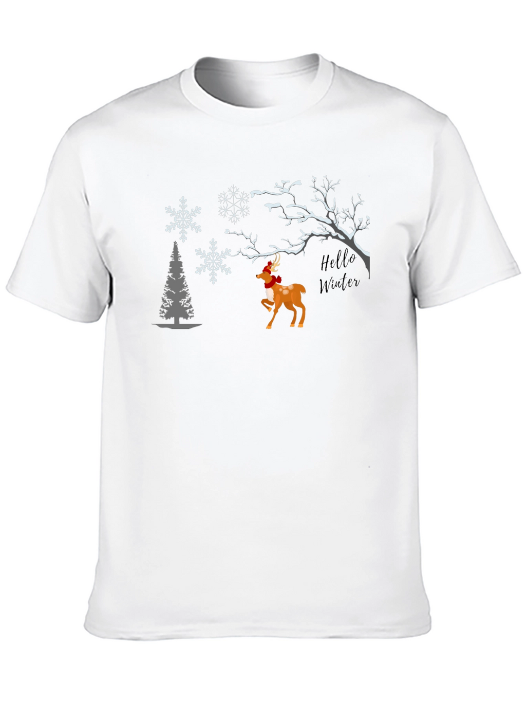 Winter Deer Graphic Tee - Festive Season Comfort