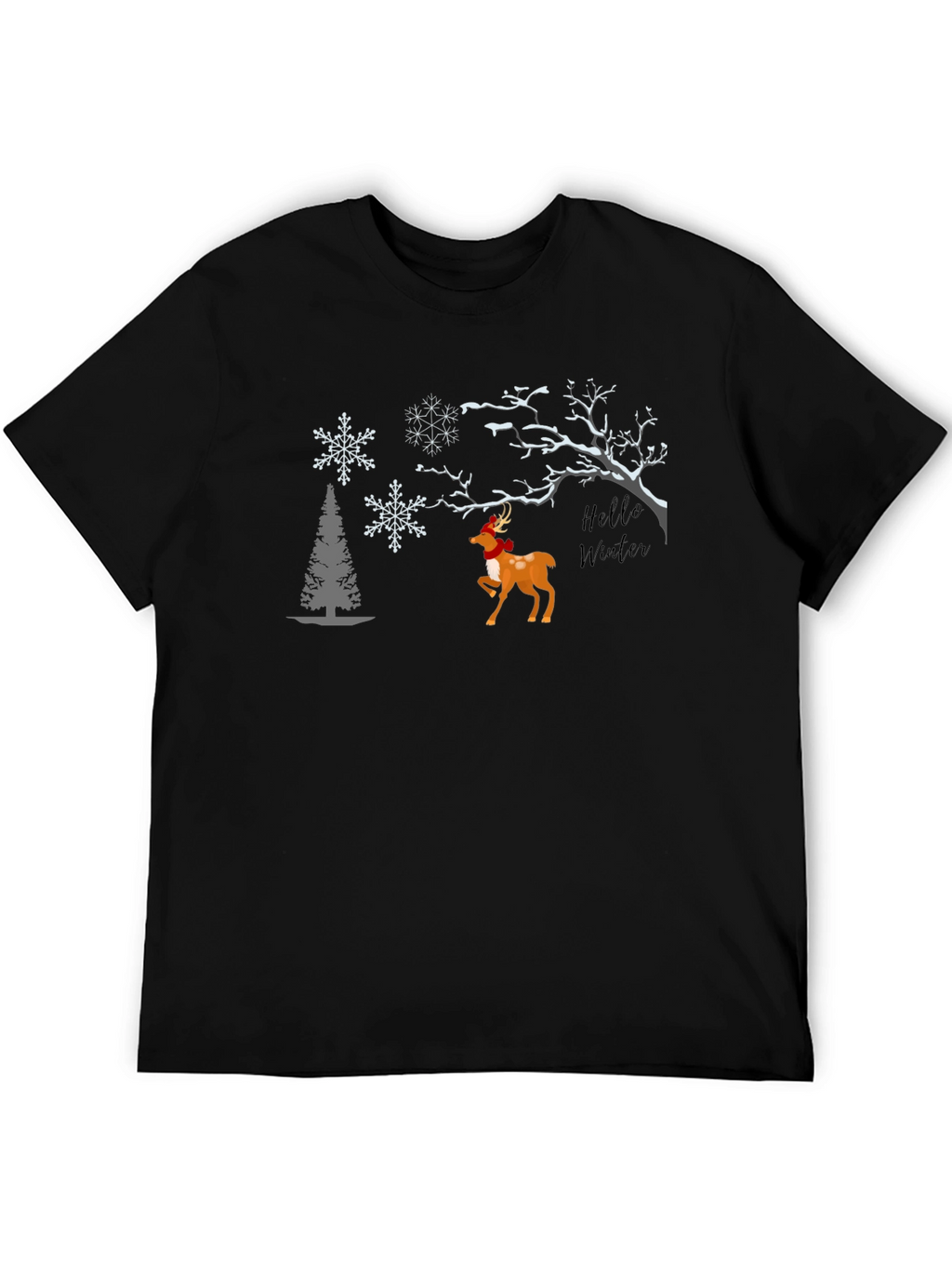Winter Deer Graphic Tee - Festive Season Comfort