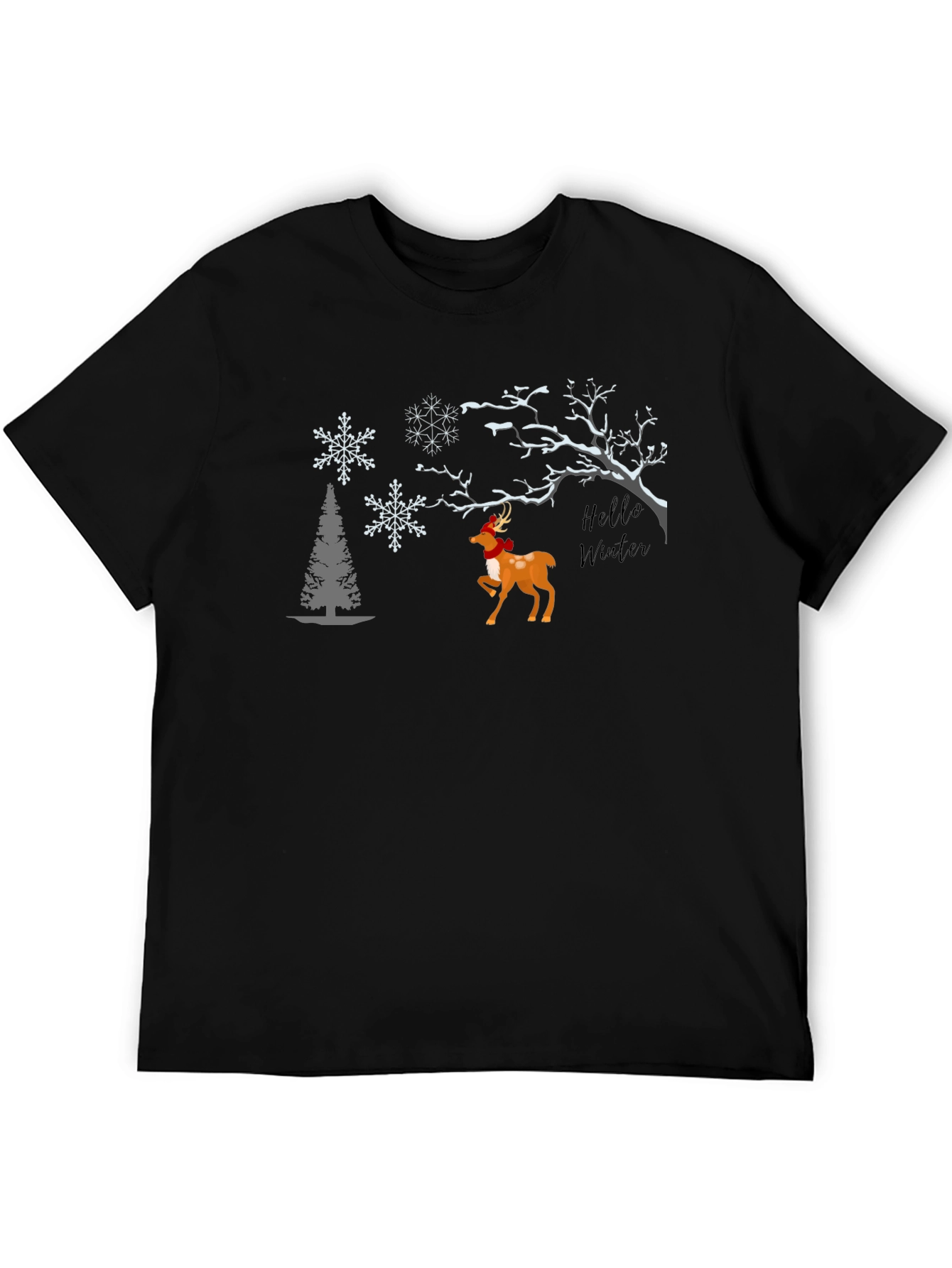 Winter Deer Graphic Tee - Festive Season Comfort