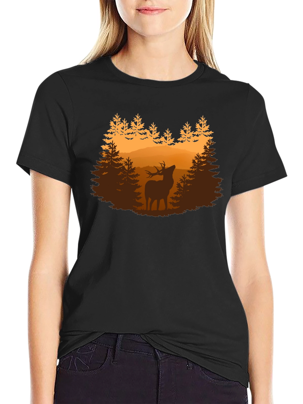 Deer Forest Graphic Tee - Nature Lovers Shirt