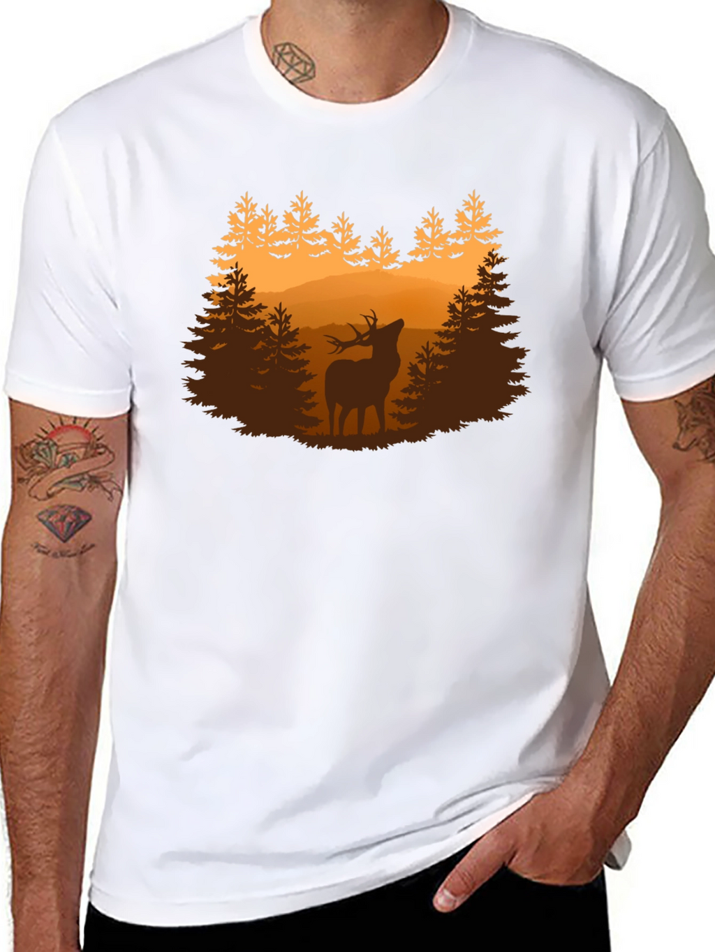 Deer Forest Graphic Tee - Nature Lovers Shirt