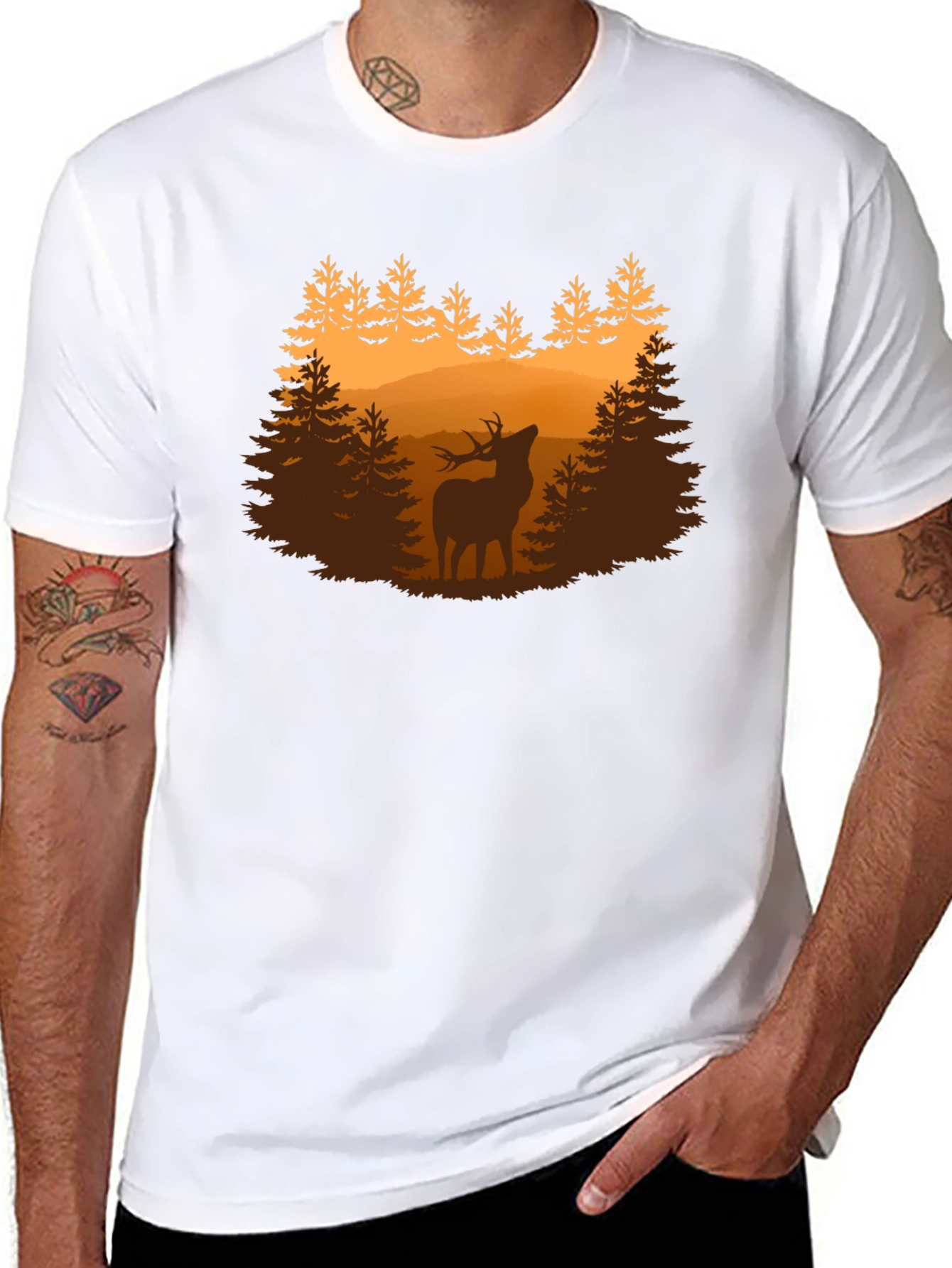 Deer Forest Graphic Tee - Nature Lovers Shirt