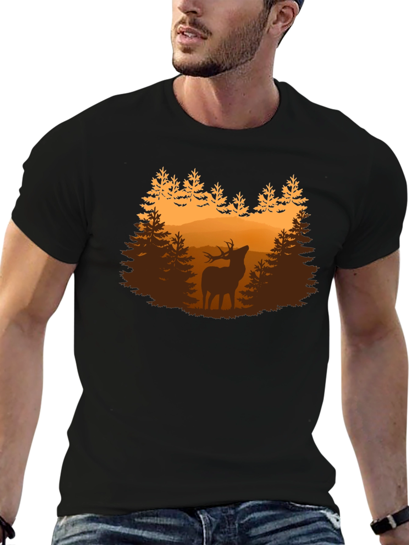 Deer Forest Graphic Tee - Nature Lovers Shirt