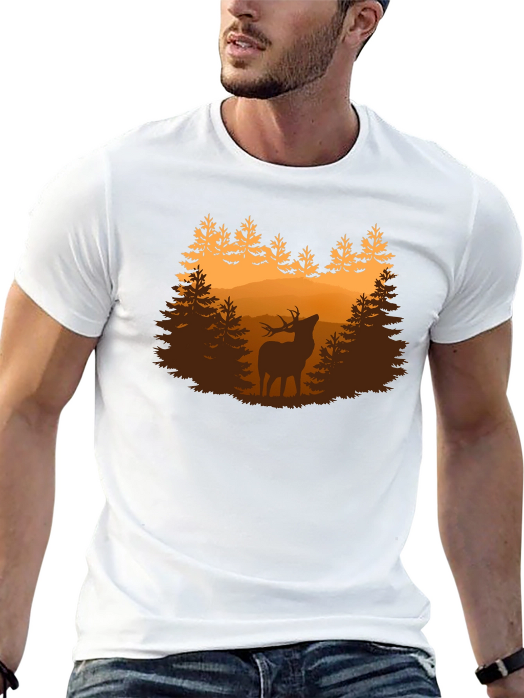Deer Forest Graphic Tee - Nature Lovers Shirt
