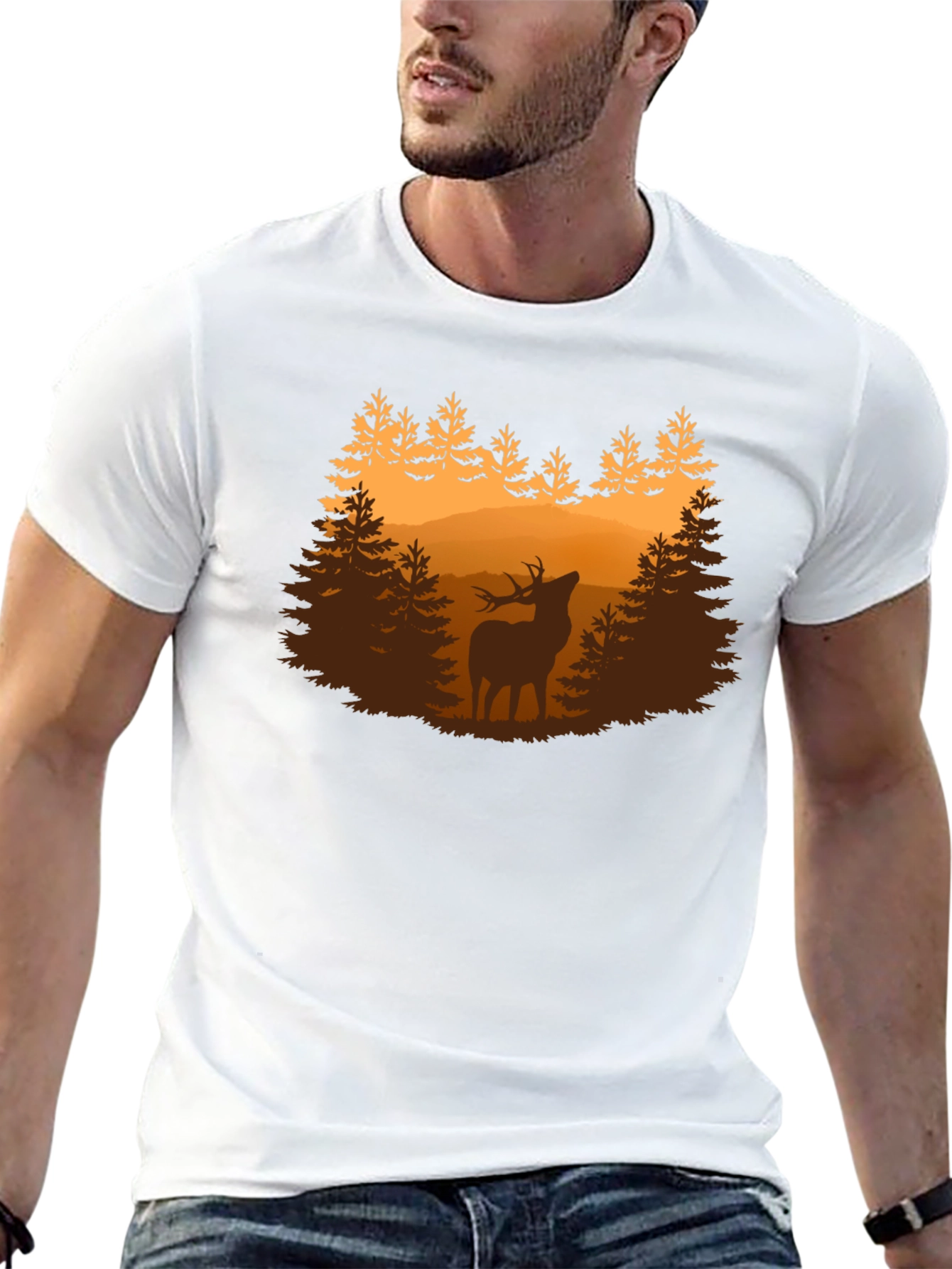 Deer Forest Graphic Tee - Nature Lovers Shirt