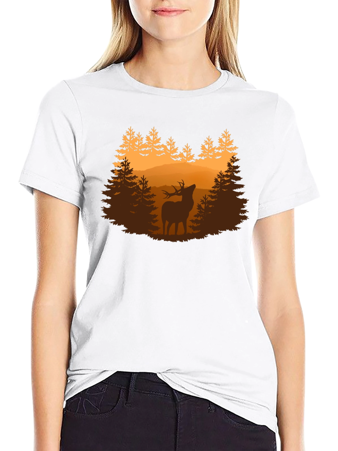Deer Forest Graphic Tee - Nature Lovers Shirt