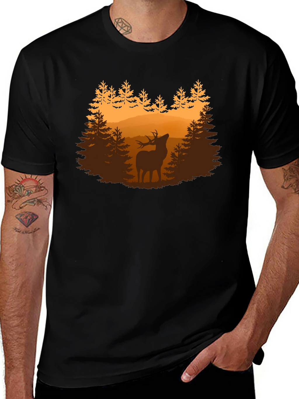 Deer Forest Graphic Tee - Nature Lovers Shirt