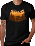 Deer Forest Graphic Tee - Nature Lovers Shirt