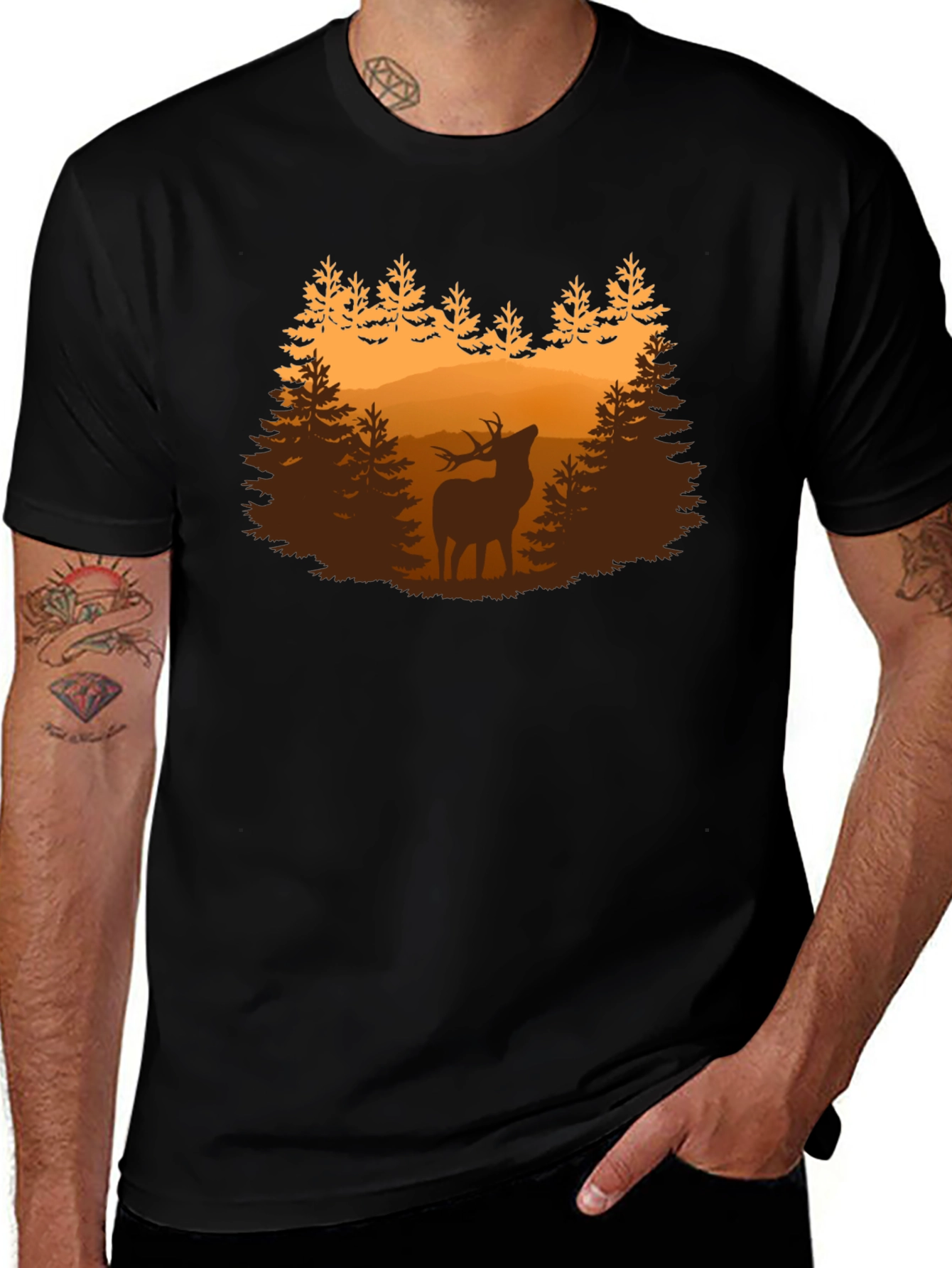 Deer Forest Graphic Tee - Nature Lovers Shirt