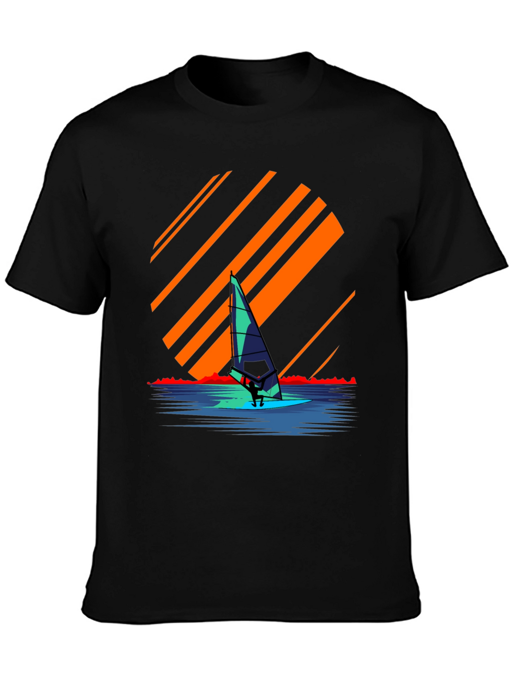 Windsurfing Sunset Graphic Tee - Retro Style
