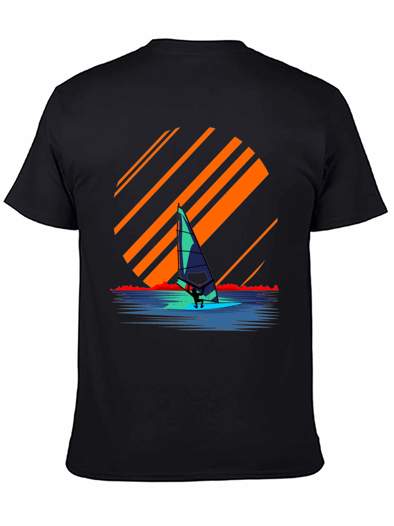 Windsurfing Sunset Graphic Tee - Retro Style