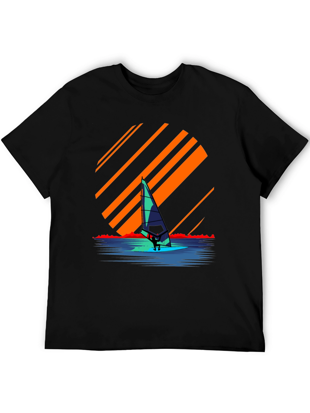 Windsurfing Sunset Graphic Tee - Retro Style