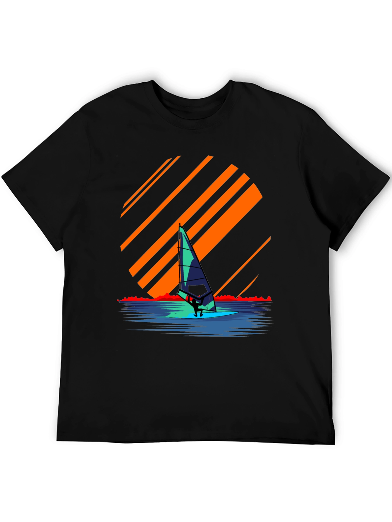Windsurfing Sunset Graphic Tee - Retro Style