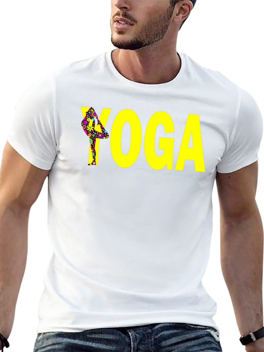 Yoga Tree Pose Graphic Tee - Black