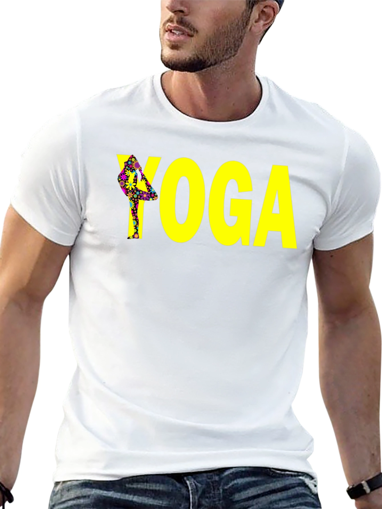 Yoga Tree Pose Graphic Tee - Black